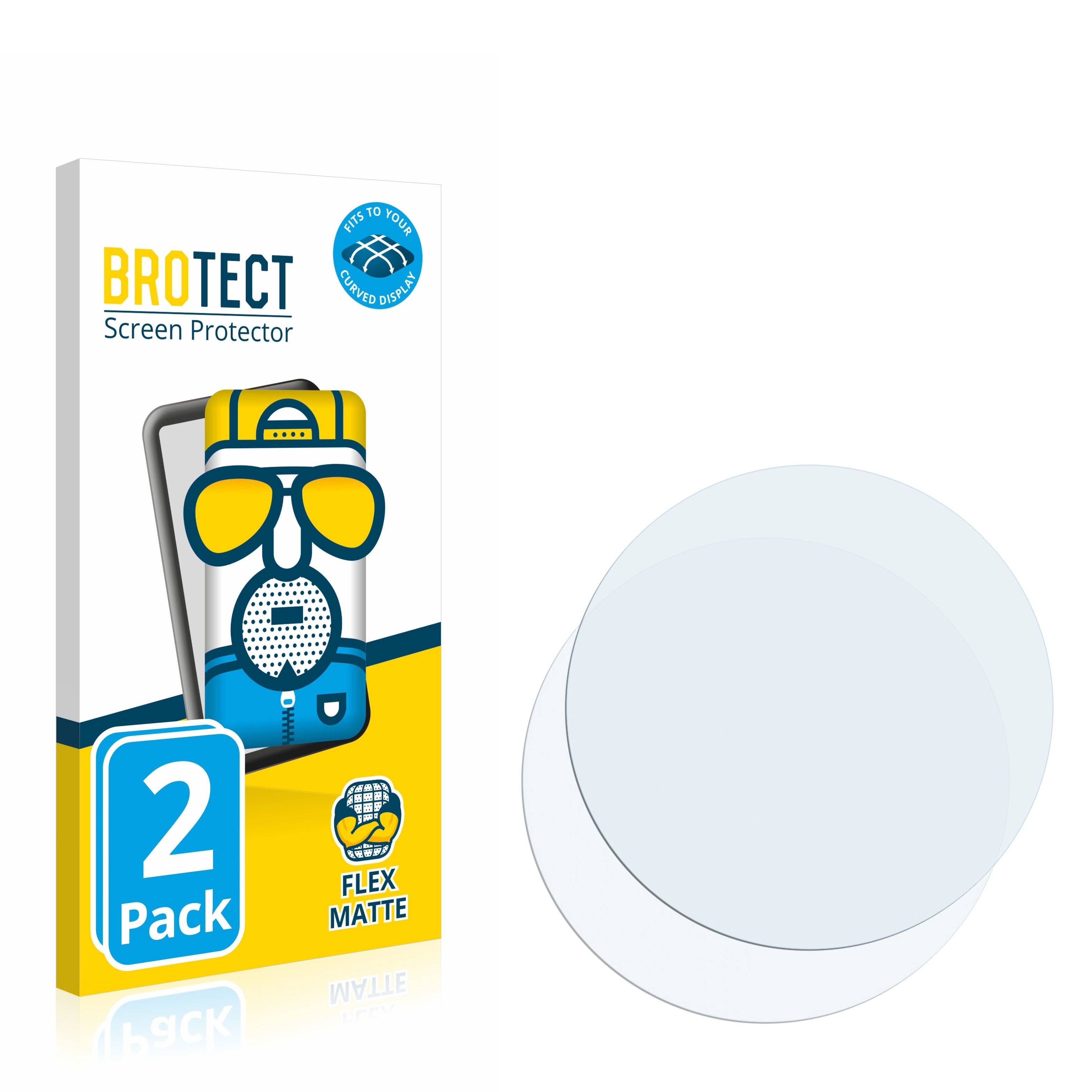 2x BROTECT Flex Matte Full-Cover Displayschutzfolie für Armbanduhren (Kreisrund,
