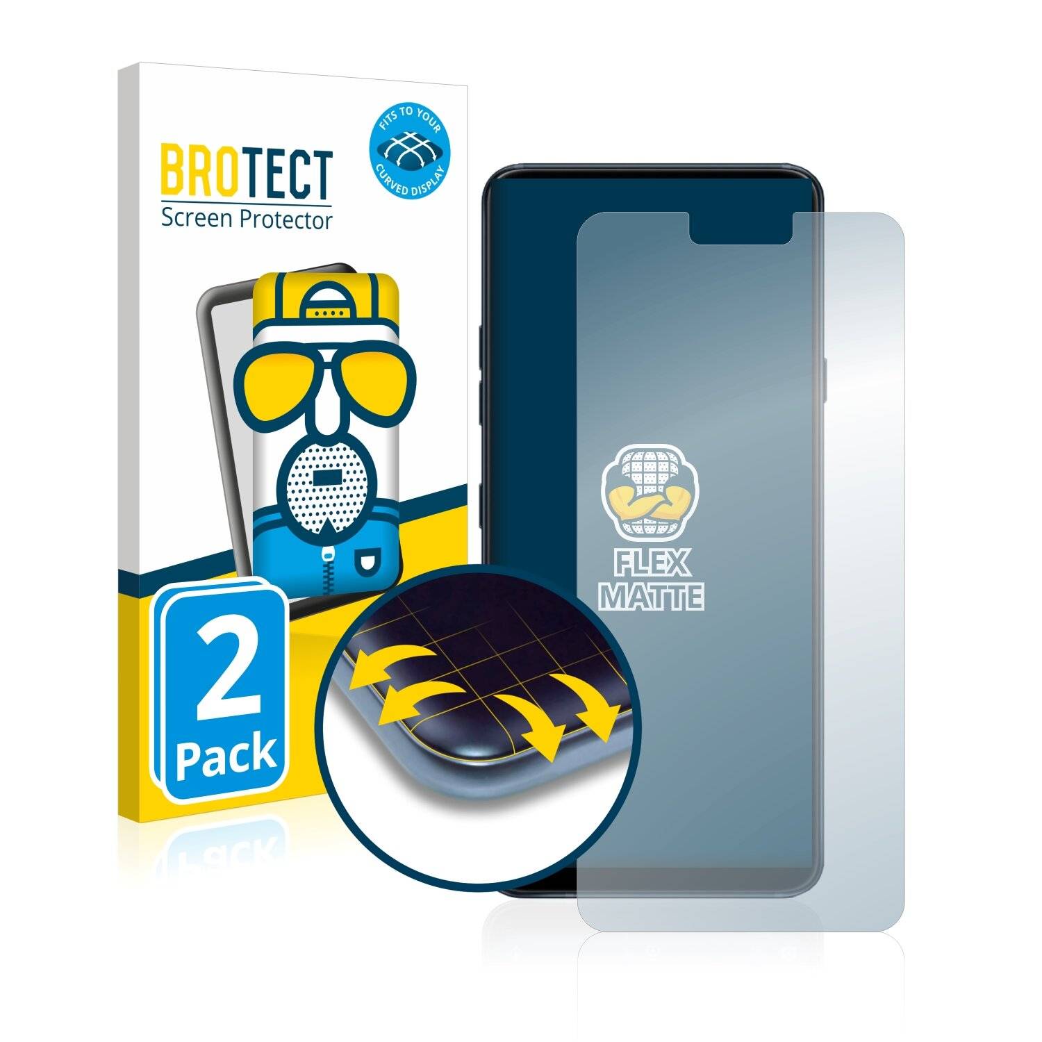2x BROTECT Flex Matte Full-Cover Displayschutzfolie für LG G7