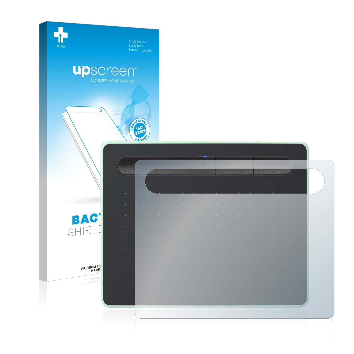 upscreen Bacteria Shield Clear Premium Antibakterielle Displayschutzfolie für Wacom Intuos S
