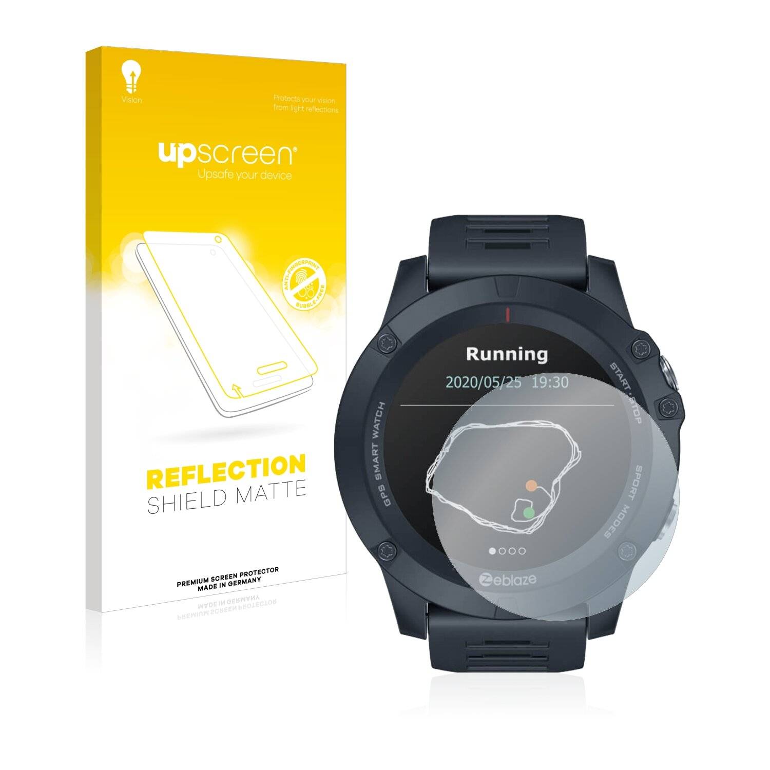 upscreen Reflection Shield Matte Premium Displayschutzfolie für Zeblaze Vibe 3