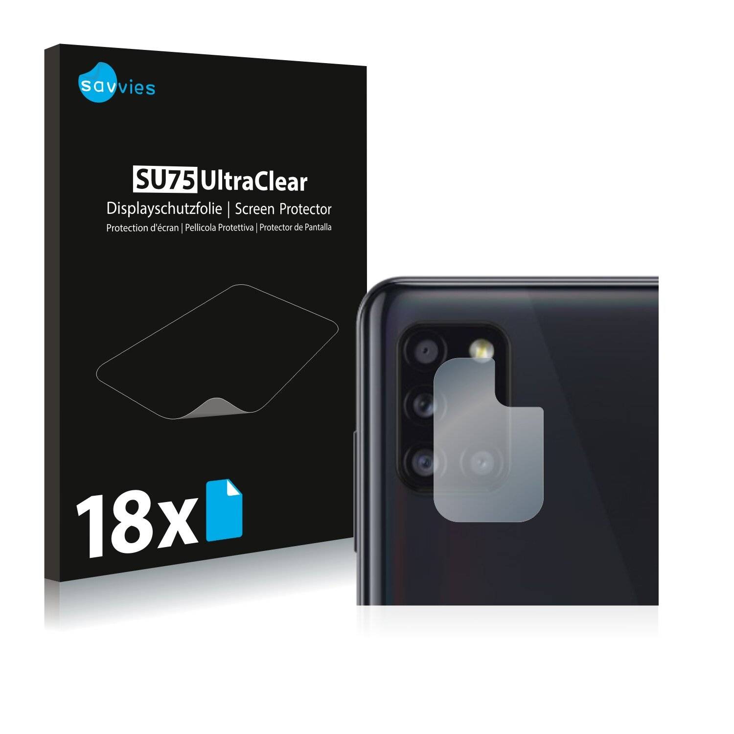 18x Savvies SU75 Displayschutzfolie für Samsung Galaxy A31 (NUR