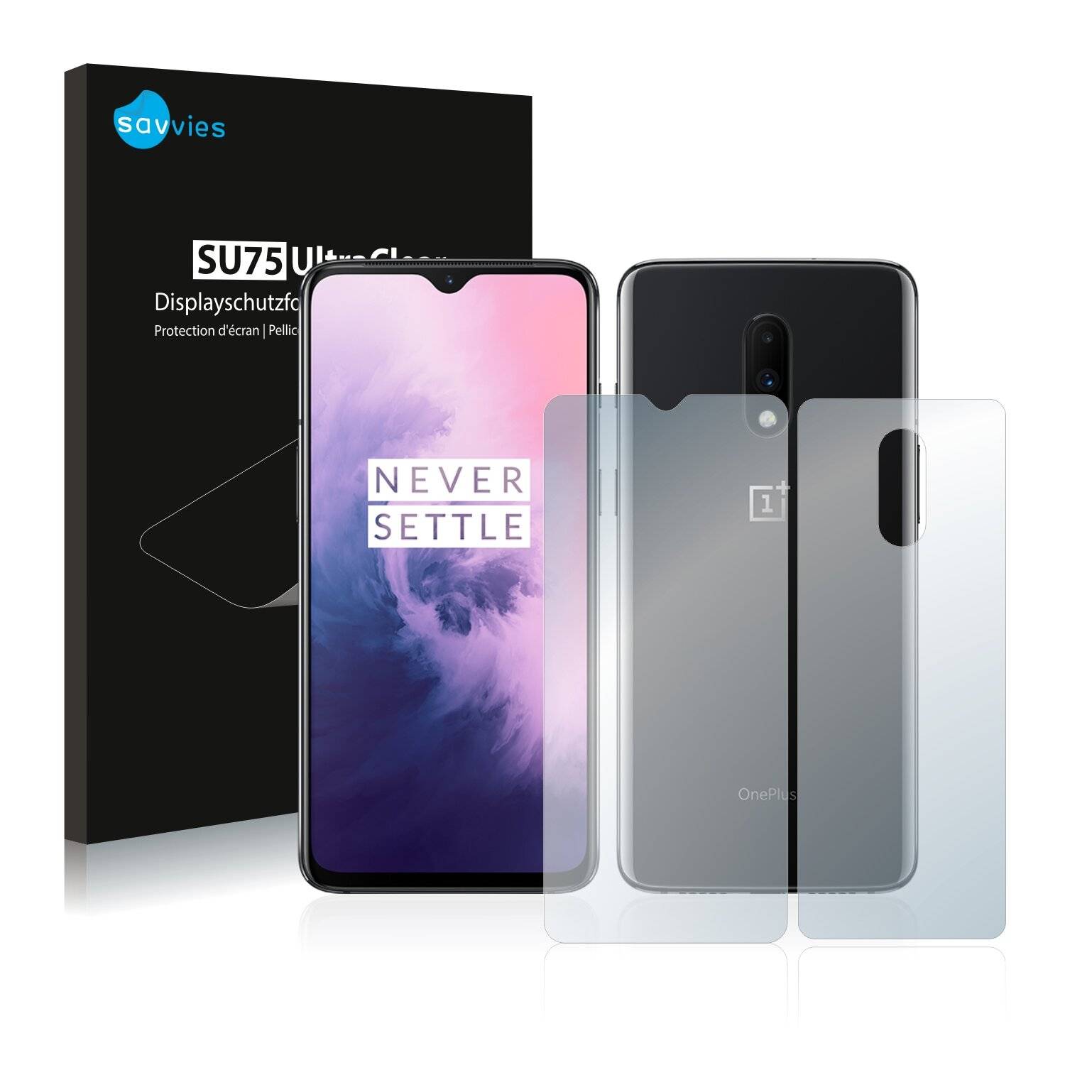 18x Savvies SU75 Displayschutzfolie für OnePlus 7 (Vorder +