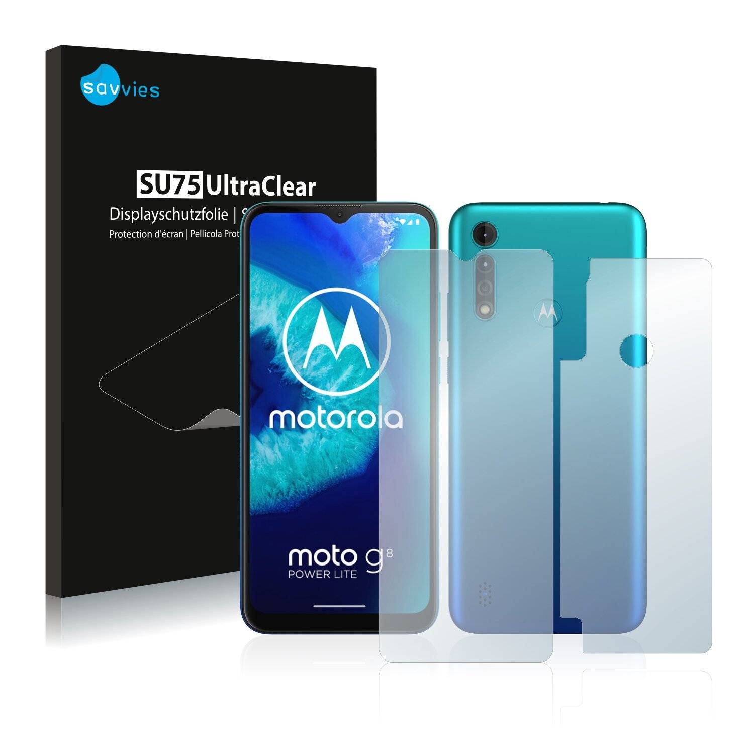 18x Savvies SU75 Displayschutzfolie für Motorola Moto G8 Power Lite (Vorder +