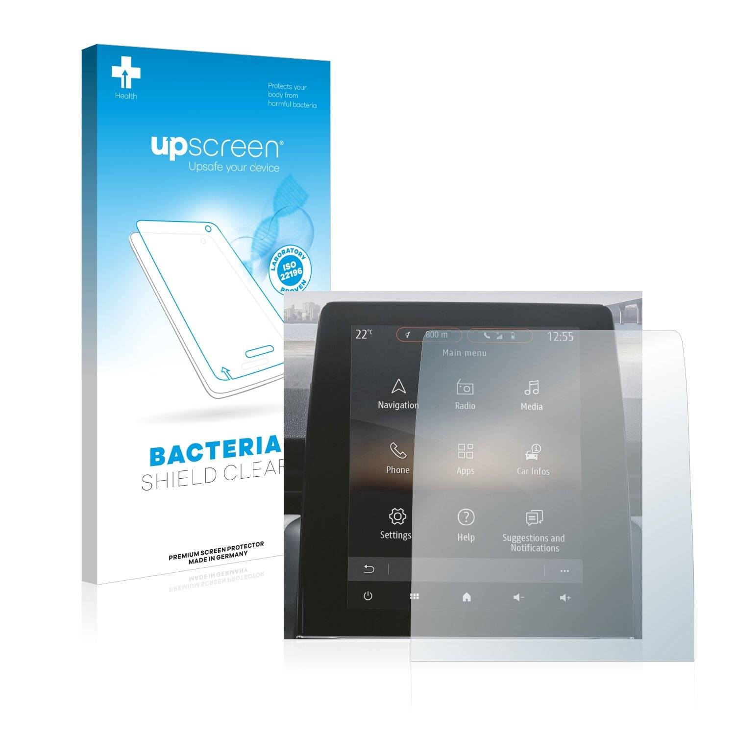 upscreen Bacteria Shield Clear Premium Antibakterielle Displayschutzfolie für Renault Captur