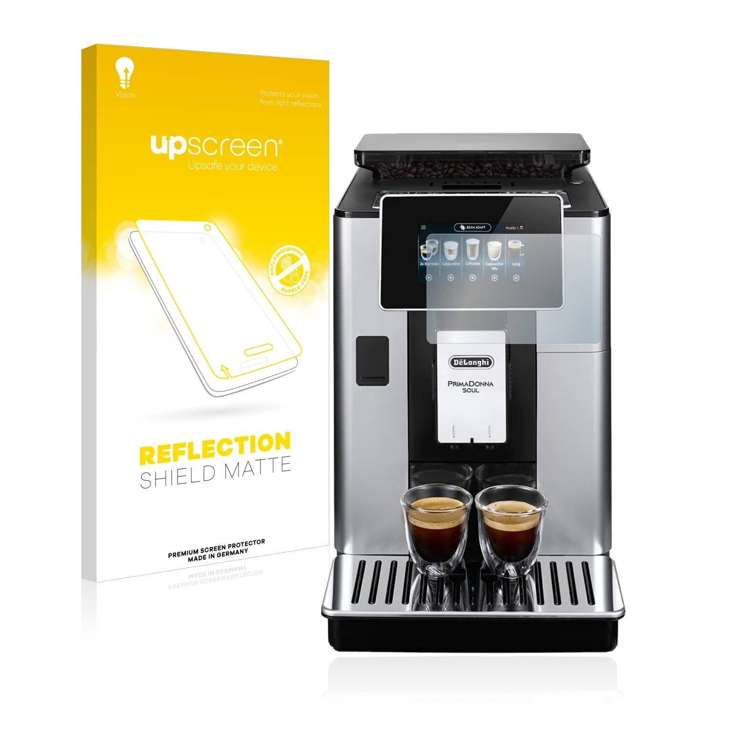 upscreen Reflection Shield Matte Premium Displayschutzfolie für DeLonghi PrimaDonna Soul