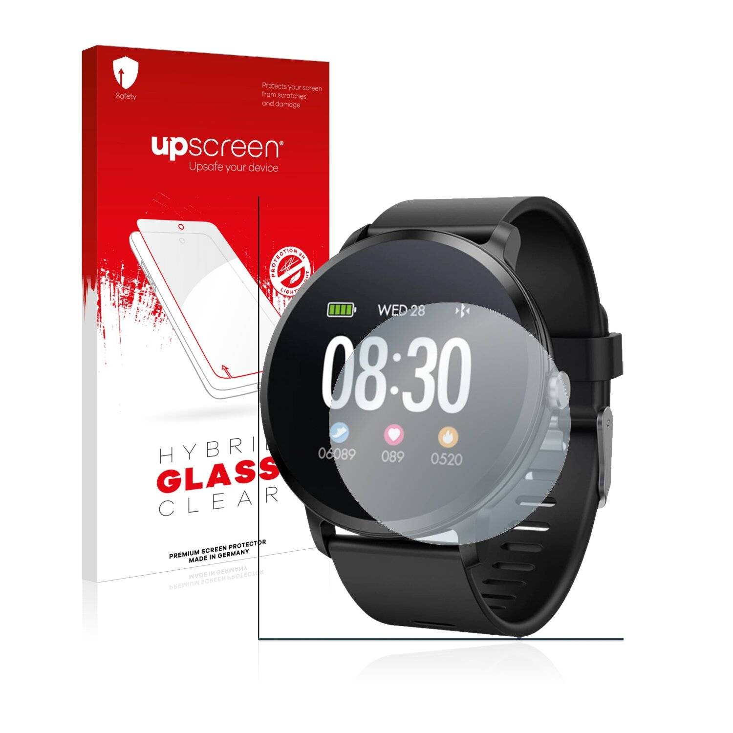 upscreen Hybrid Glass Clear Premium Schutzglas Folie für fontastic FontaFit 340CH