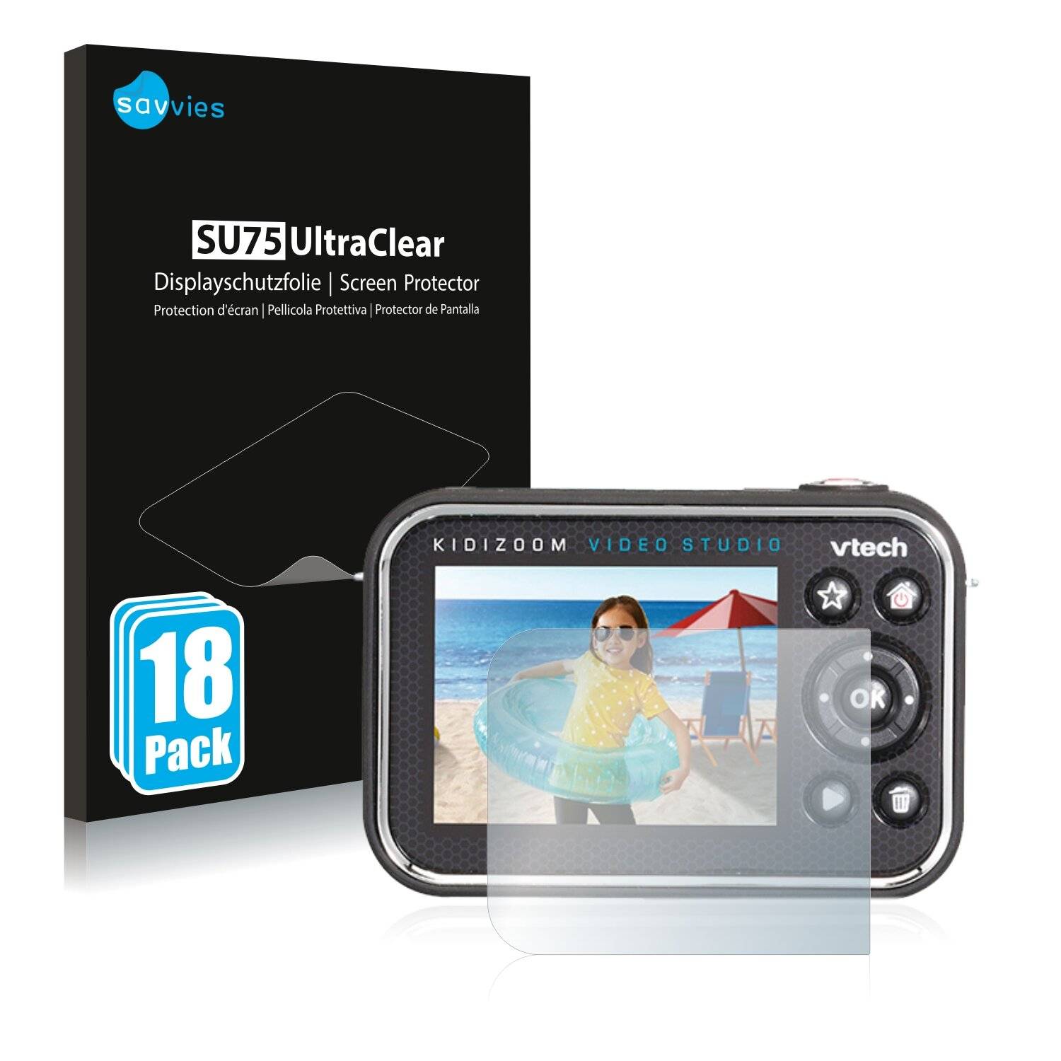 18x Savvies SU75 Displayschutzfolie für Vtech Kidizoom Video Studio