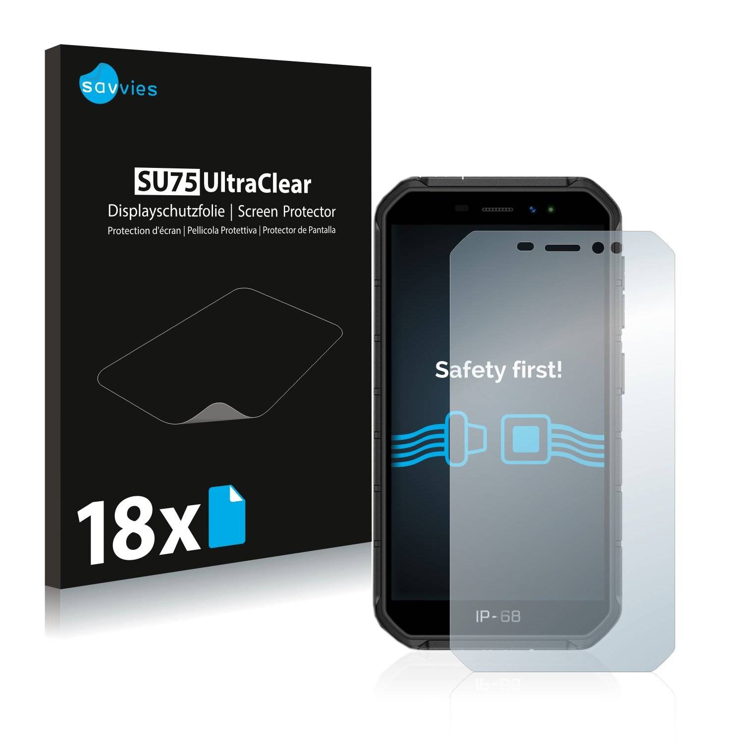 18x Savvies SU75 Displayschutzfolie für Ulefone Armor