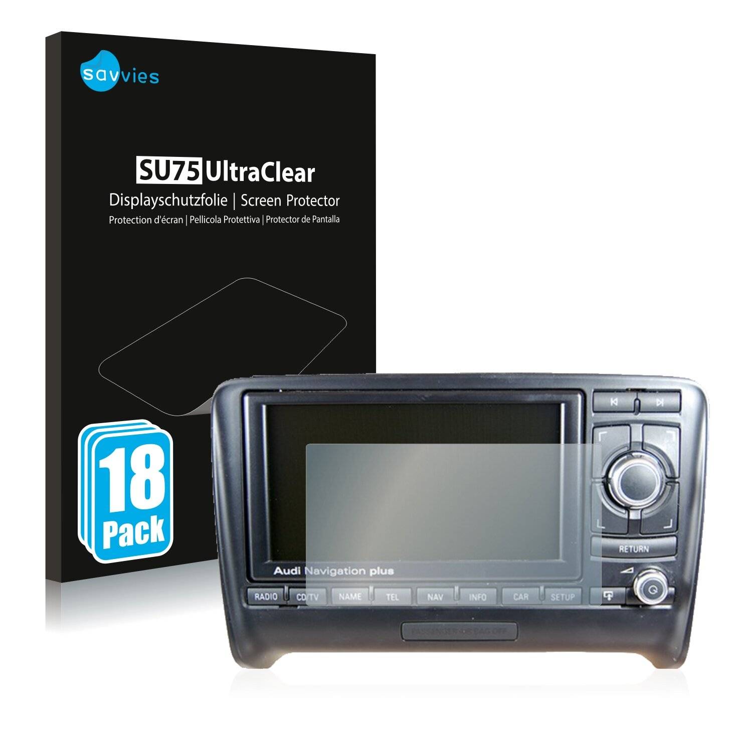 18x Savvies SU75 Displayschutzfolie für Audi A4 8E 2004-2009