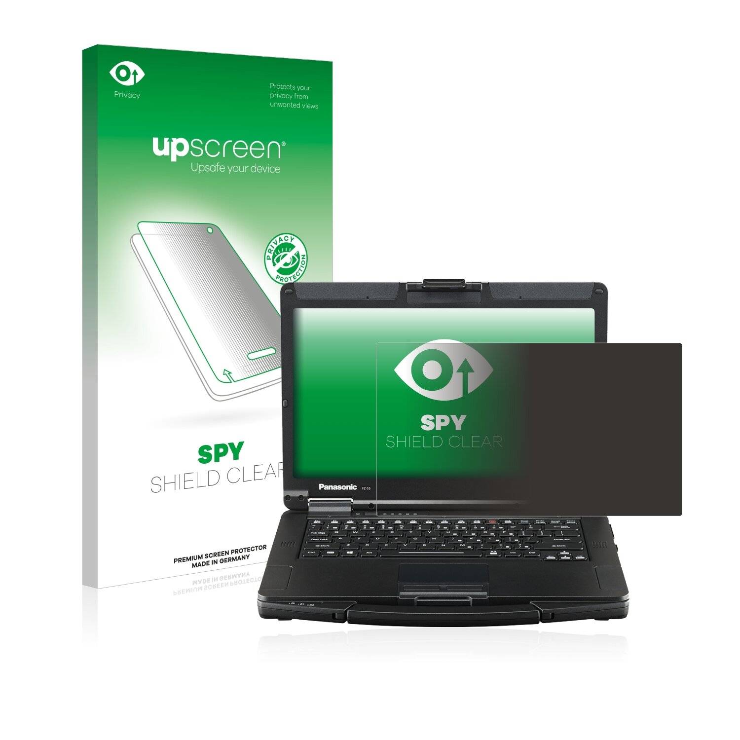 upscreen Spy Shield Clear Premium Blickschutzfolie für Panasonic Toughbook FZ-55 Full