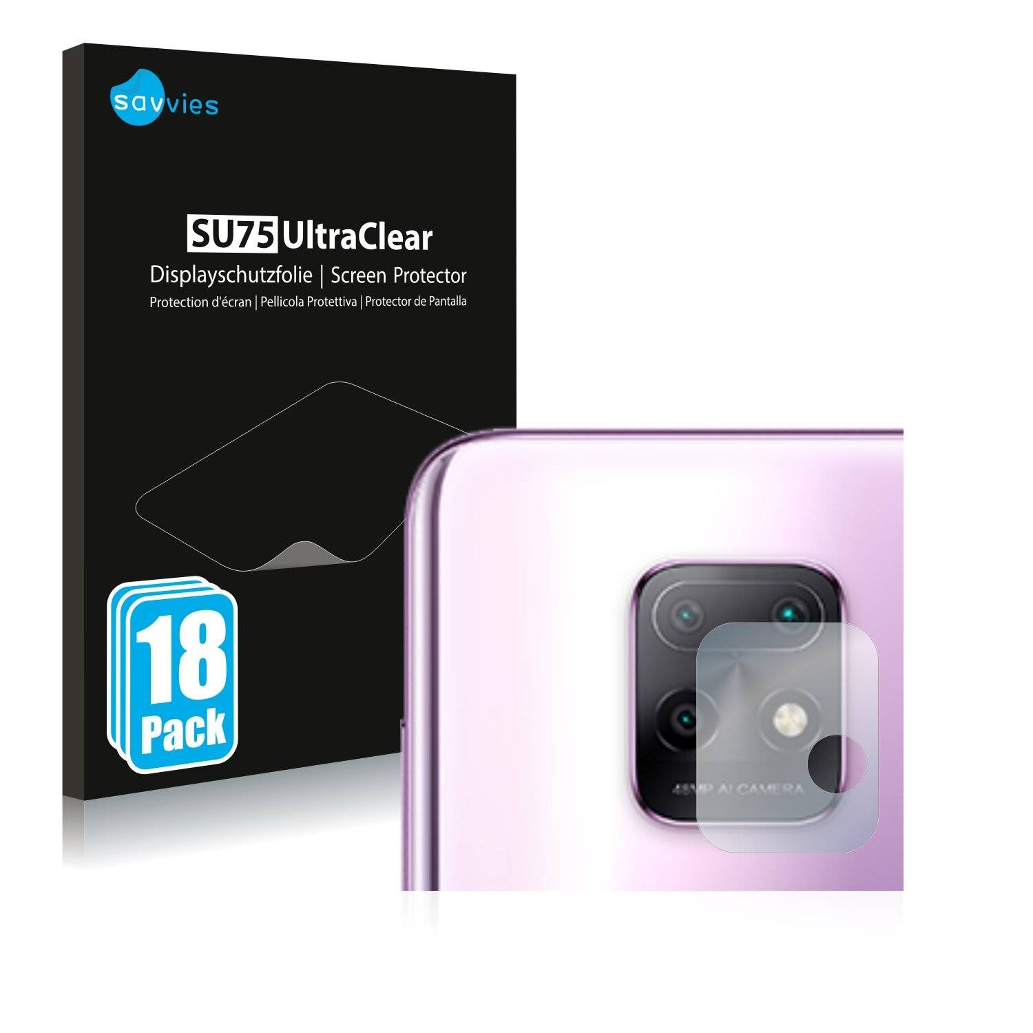 18x Savvies SU75 Displayschutzfolie für Xiaomi Redmi Redmi 10X 5G (NUR