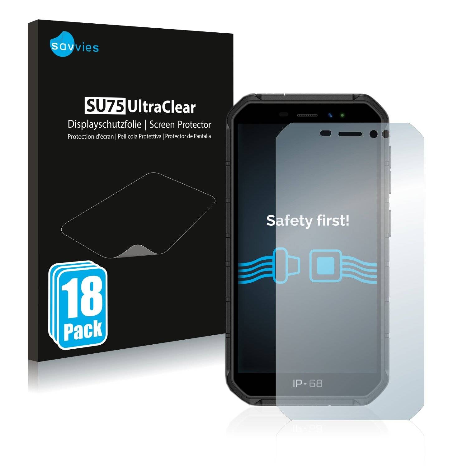 18x Savvies SU75 Displayschutzfolie für Ulefone Armor X7