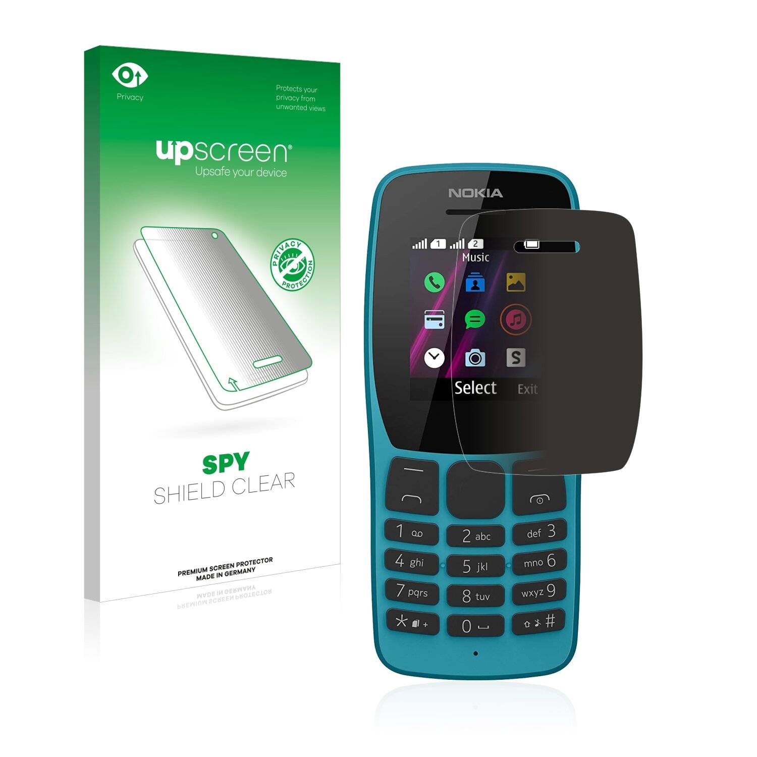 upscreen Spy Shield Clear Premium Blickschutzfolie für Nokia 110