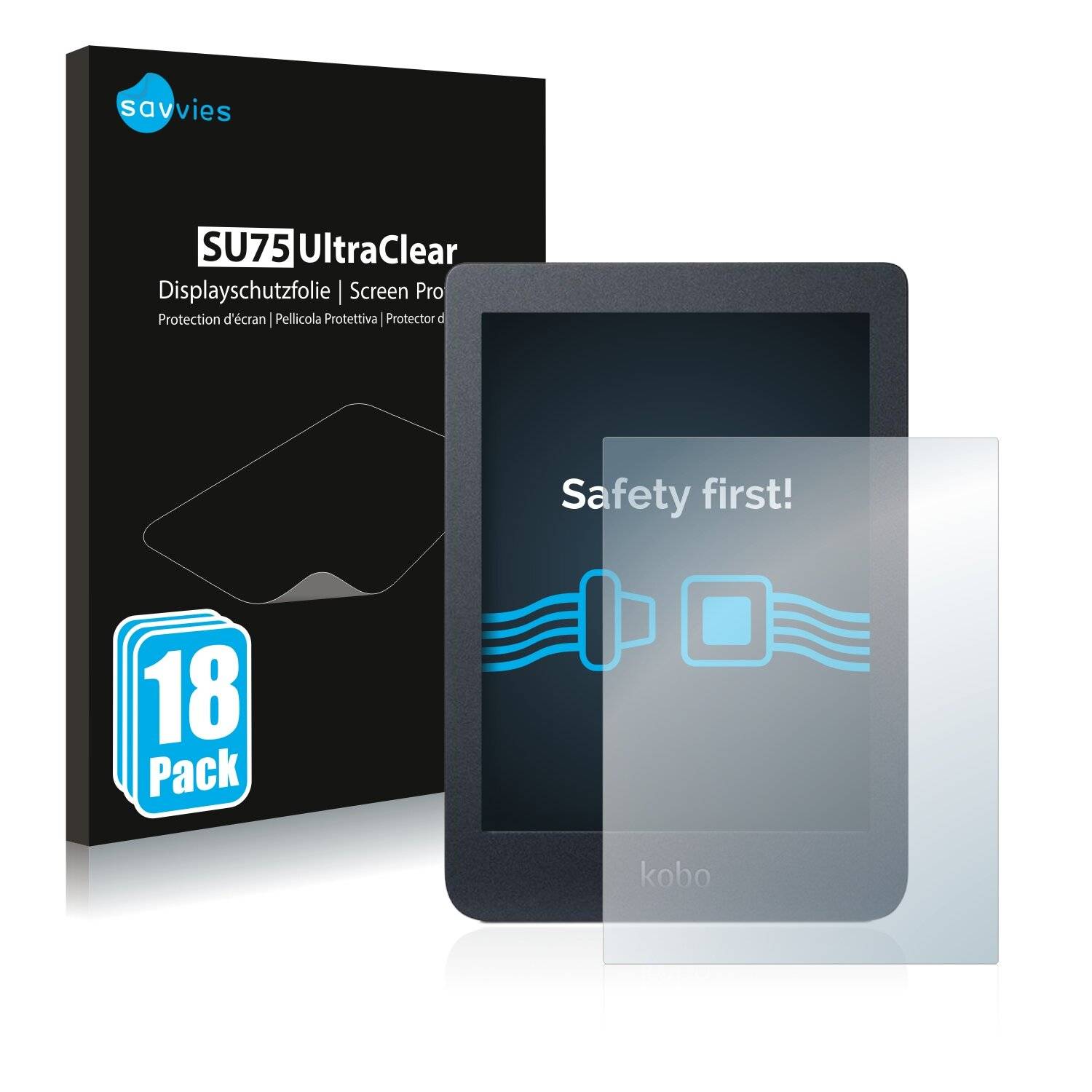 18x Savvies SU75 Displayschutzfolie für Kobo