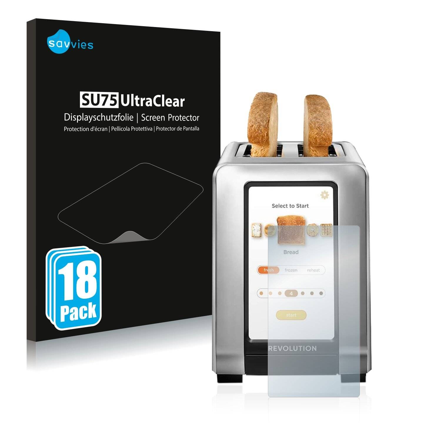 18x Savvies SU75 Displayschutzfolie für Revolution Cooking Smart