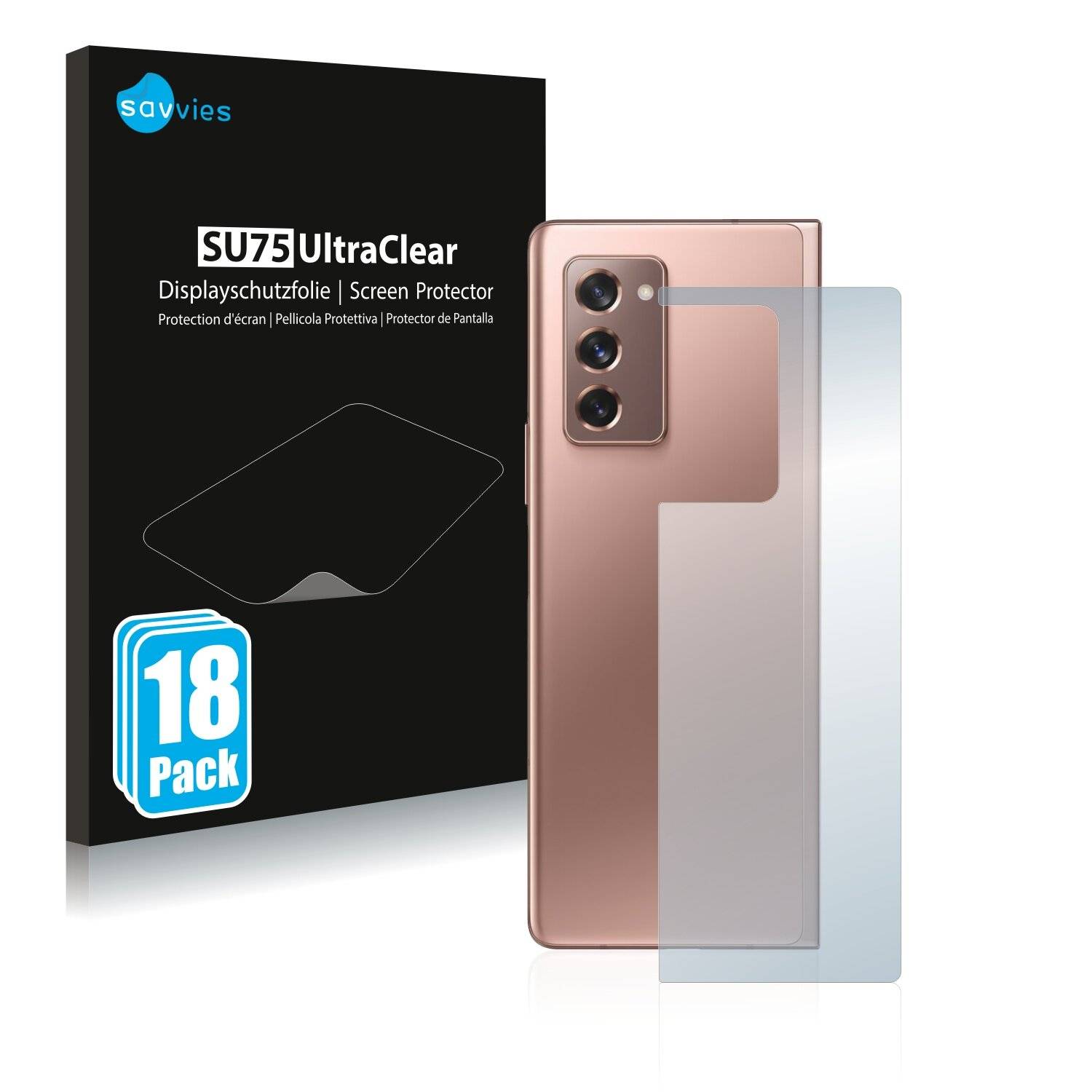 18x Savvies SU75 Displayschutzfolie für Samsung Galaxy Z Fold 2 5G