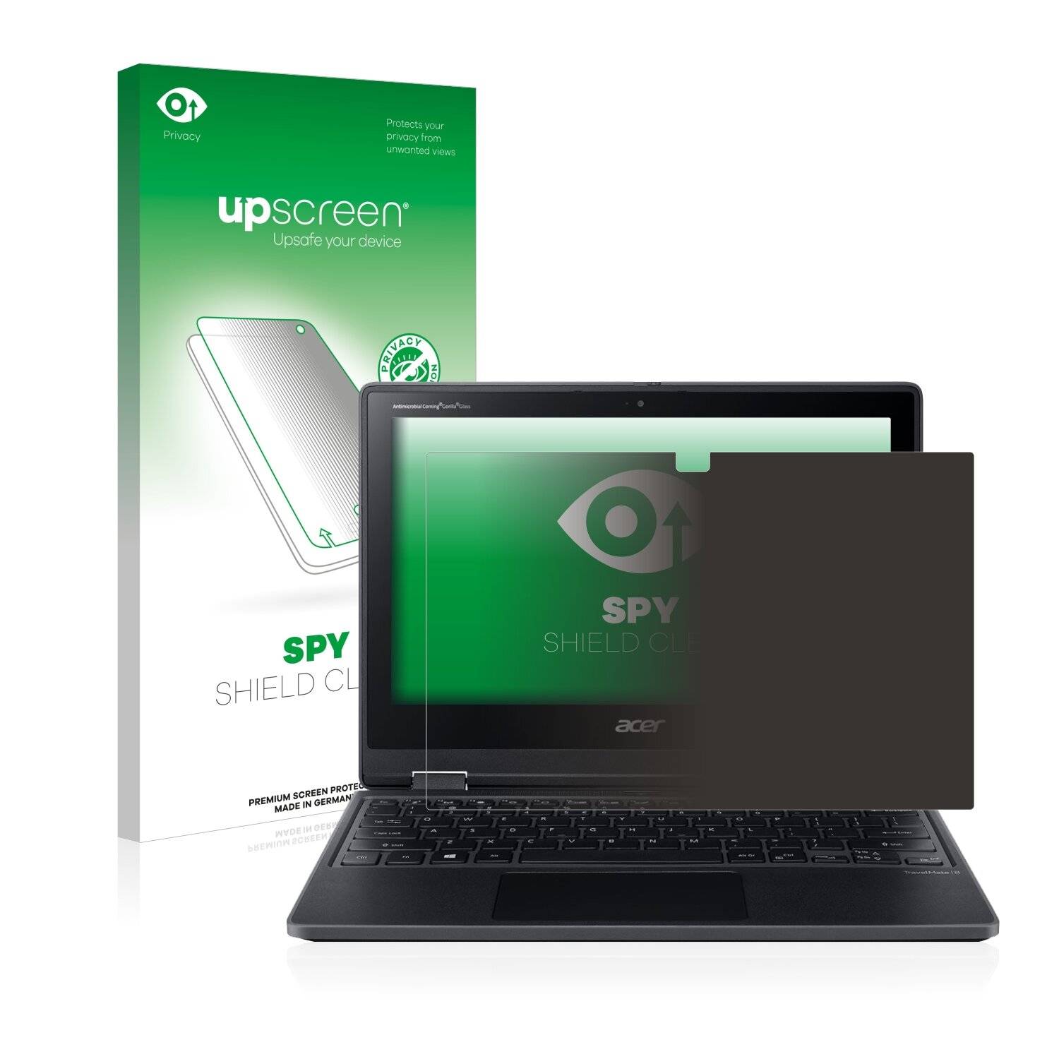 upscreen Spy Shield Clear Premium Blickschutzfolie für Acer TravelMate Spin