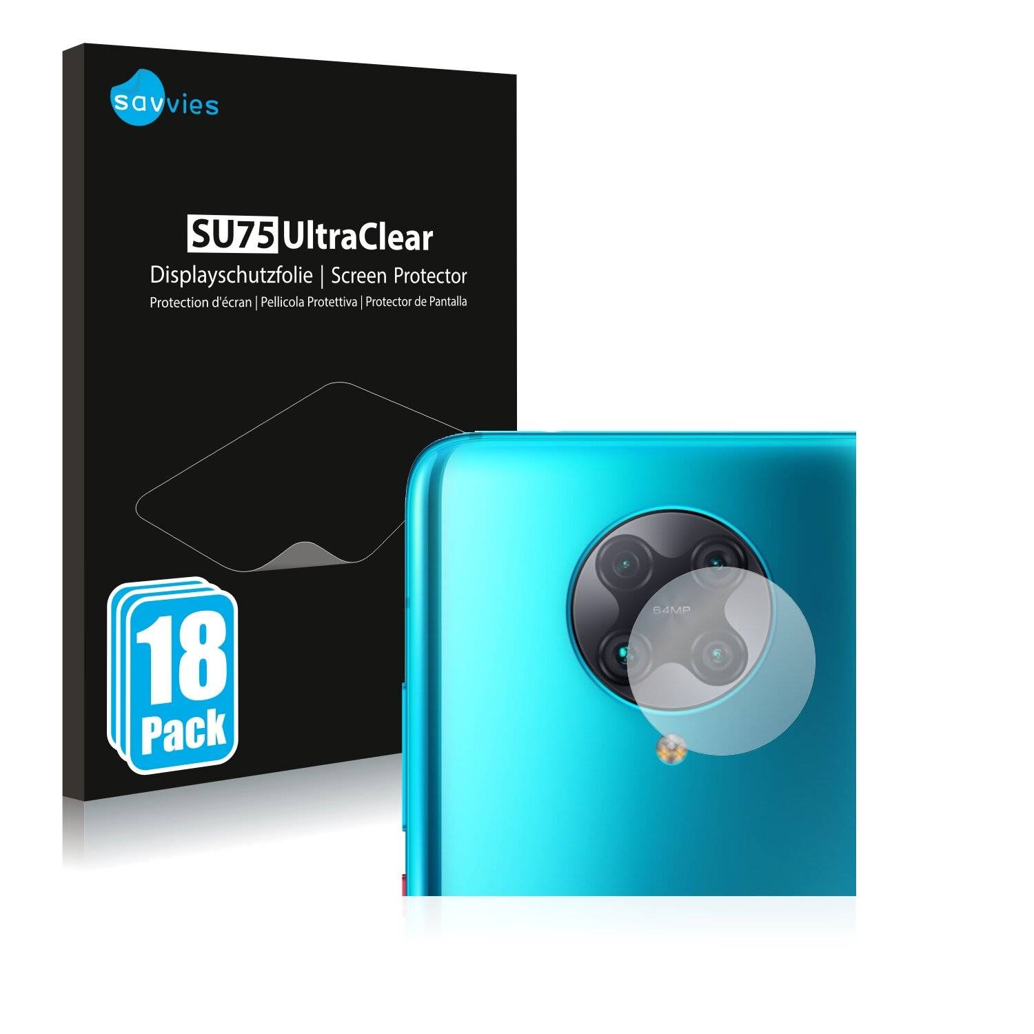18x Savvies SU75 Displayschutzfolie für Xiaomi Poco F2 Pro (NUR