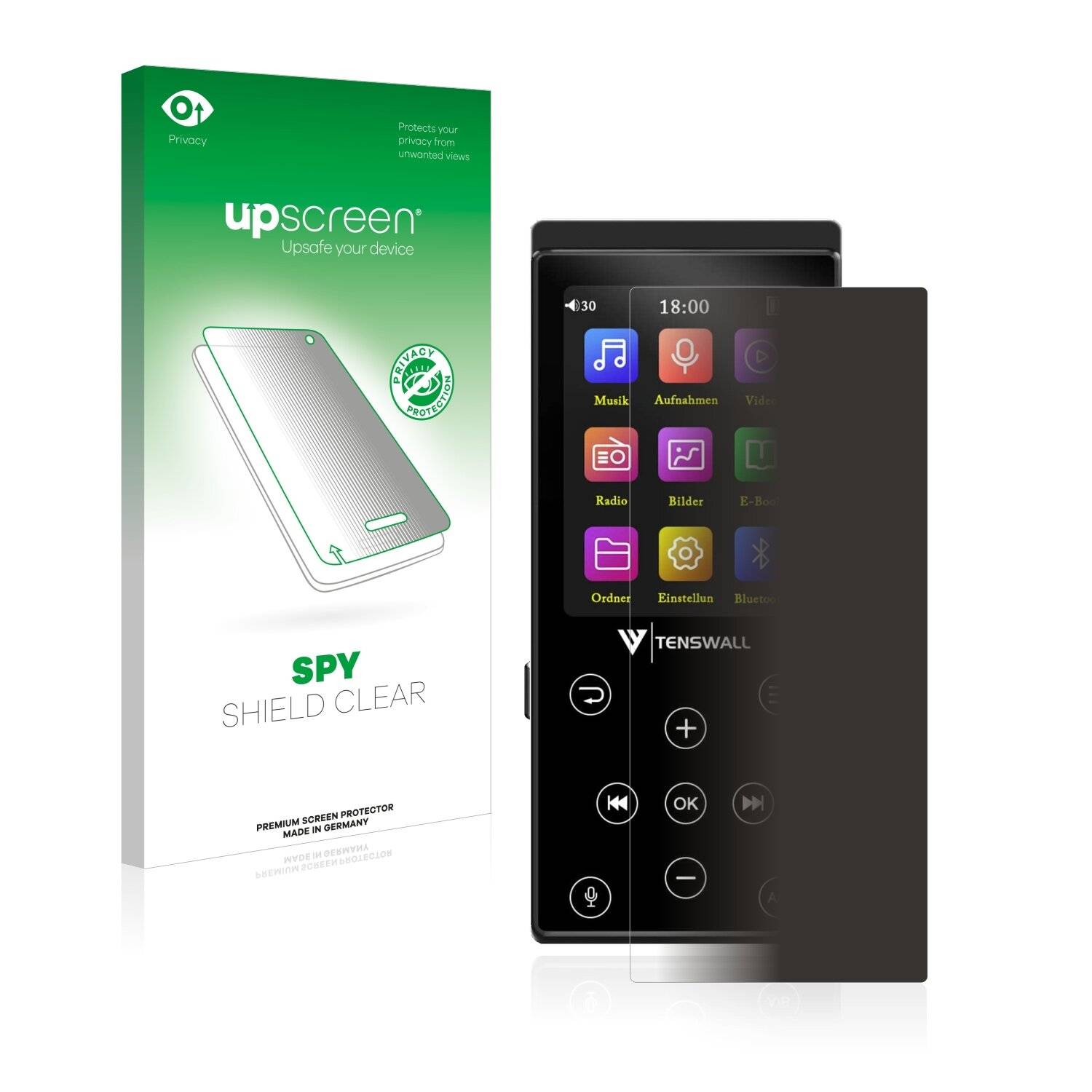 upscreen Spy Shield Clear Premium Blickschutzfolie für Tenswall