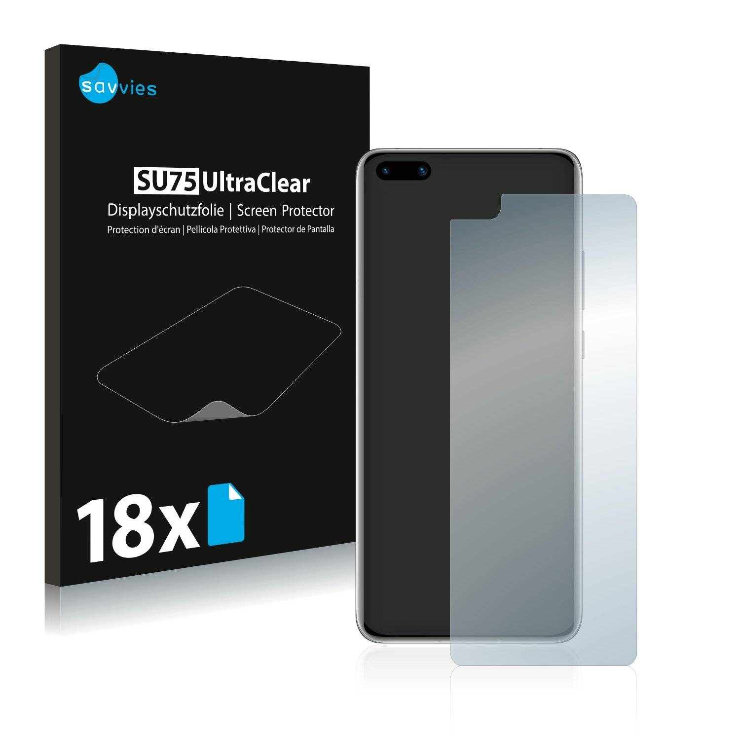 18x Savvies SU75 Displayschutzfolie für Huawei