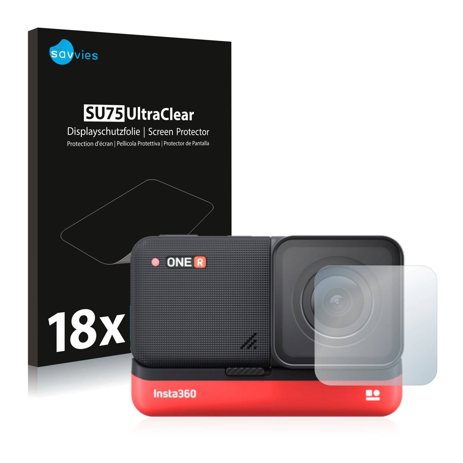 18x Savvies SU75 Displayschutzfolie für Insta360 One R Twin Edition 4K Weitwinkel-Mod
