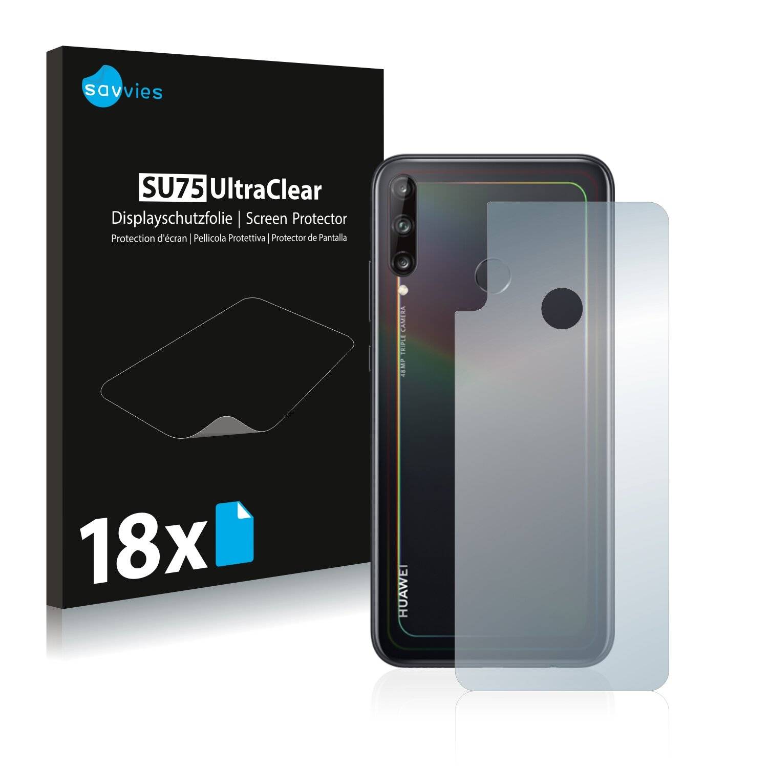 18x Savvies SU75 Displayschutzfolie für Huawei P40 Lite E