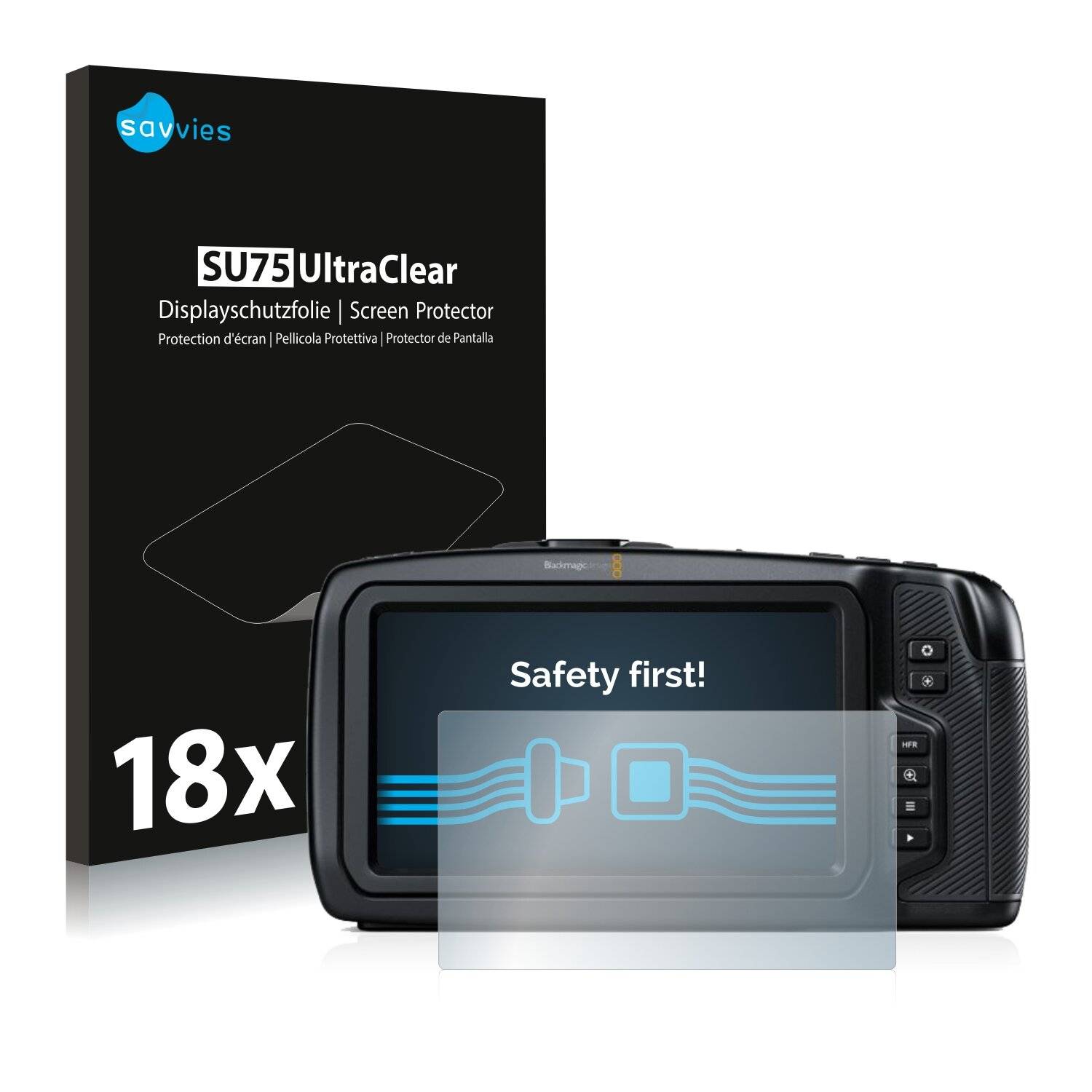 18x Savvies SU75 Displayschutzfolie für Blackmagic Pocket Cinema Camera