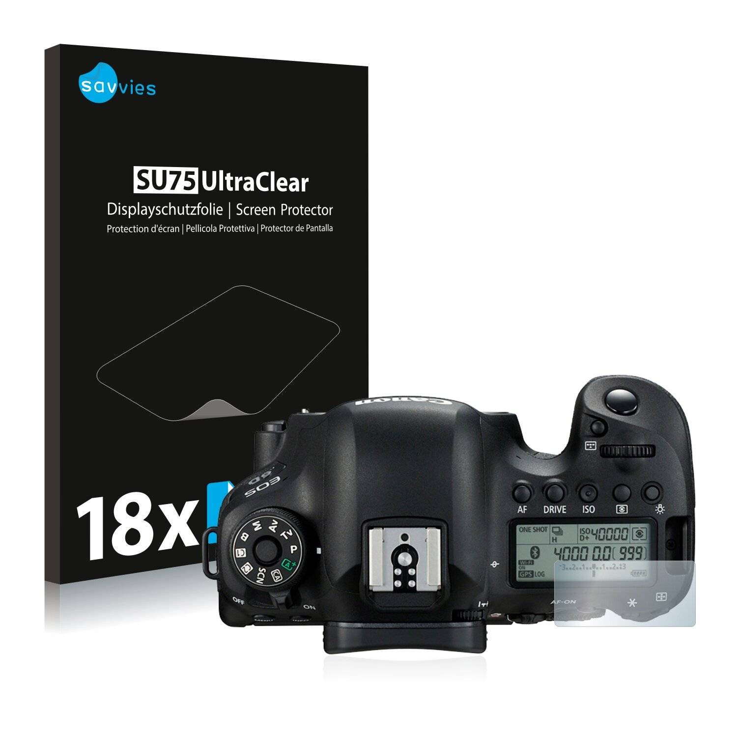 18x Savvies SU75 Displayschutzfolie für Canon EOS 6D