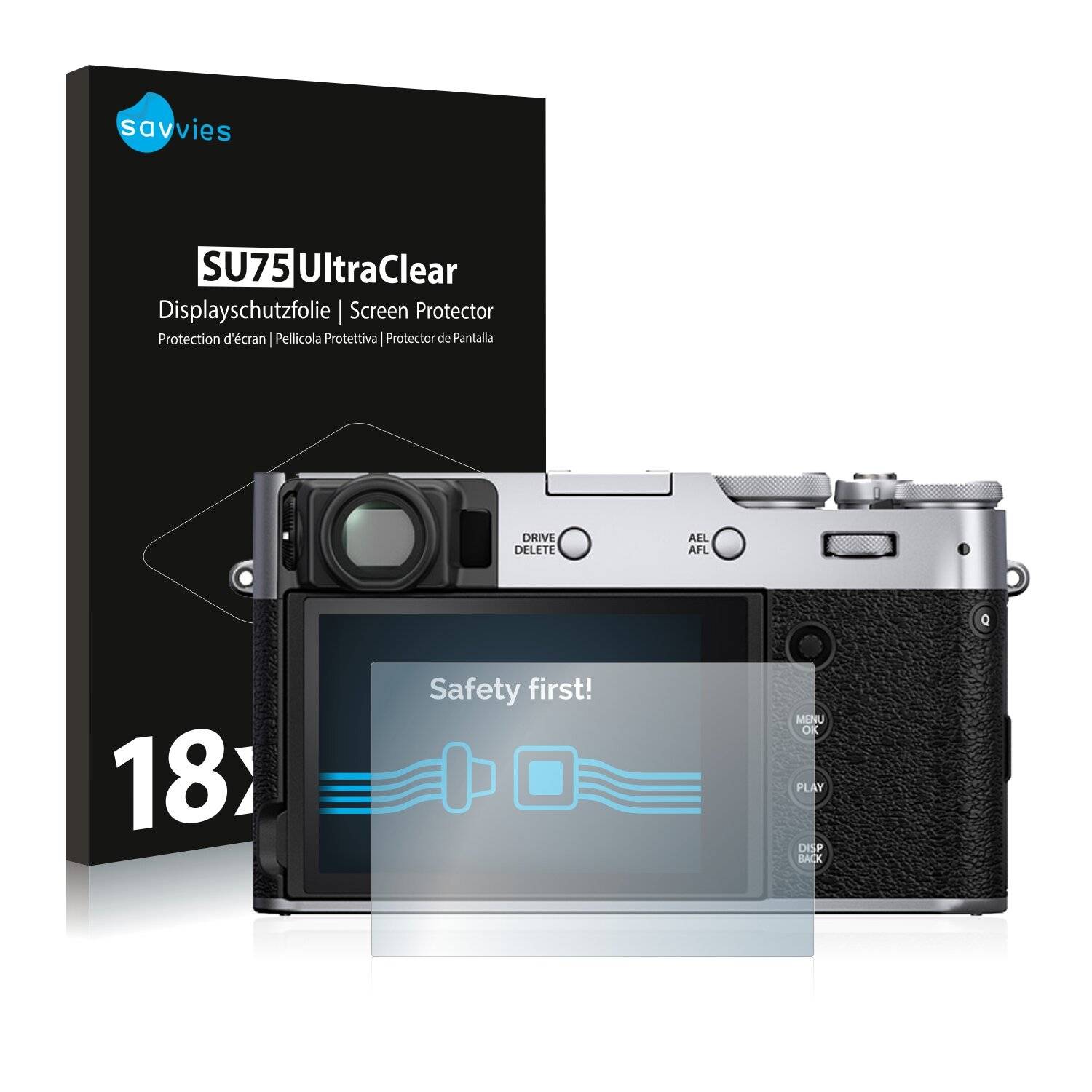 18x Savvies SU75 Displayschutzfolie für Fujifilm