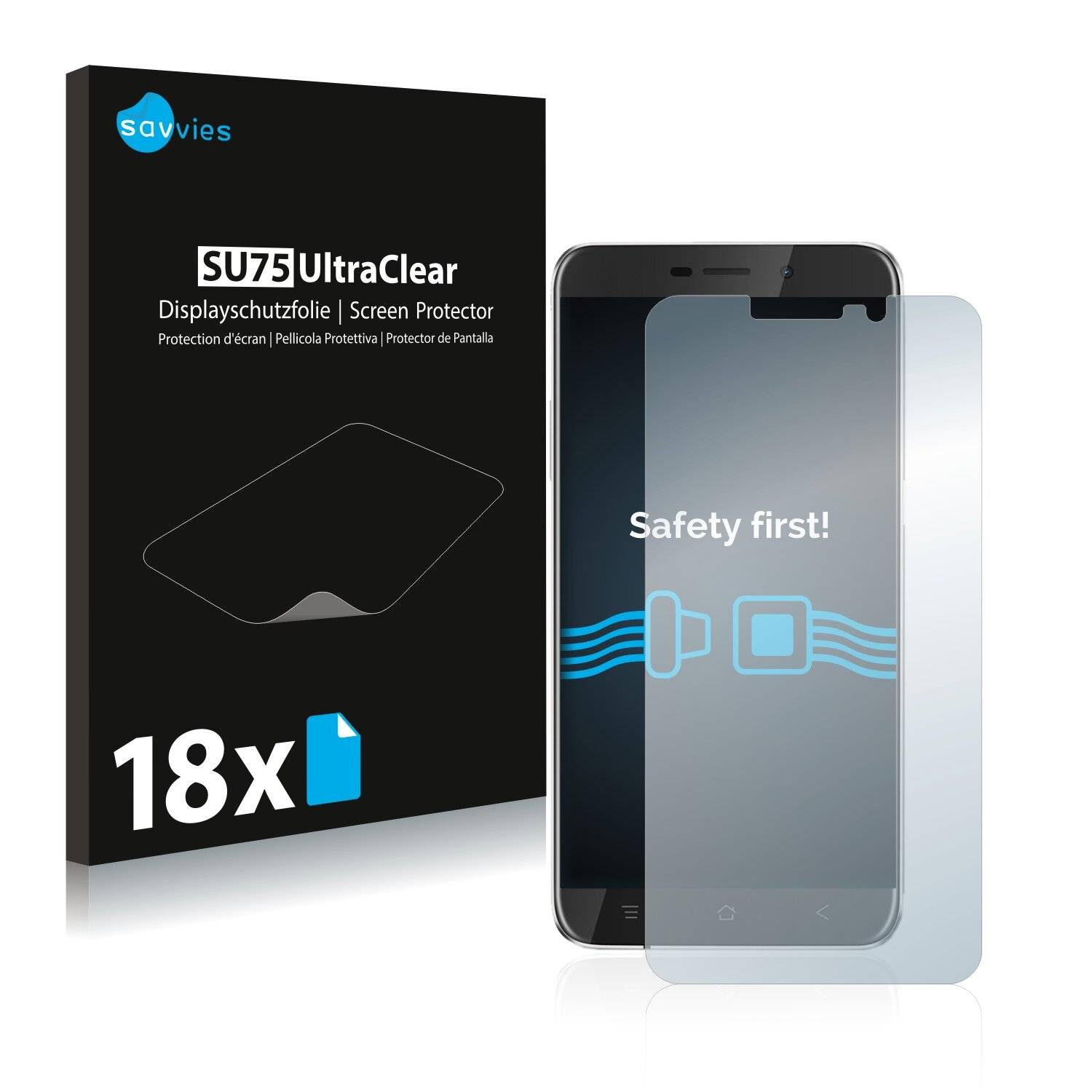 18x Savvies SU75 Displayschutzfolie für Blackview