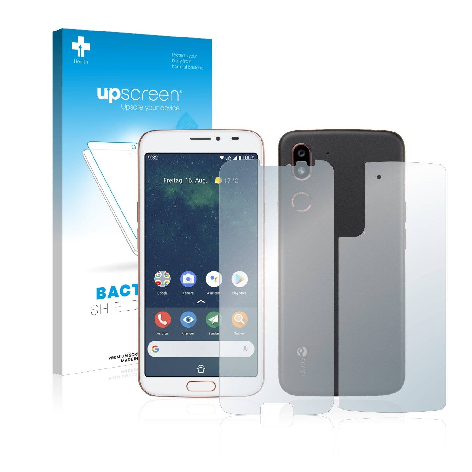 upscreen Bacteria Shield Clear Premium Antibakterielle Displayschutzfolie für Doro 8080