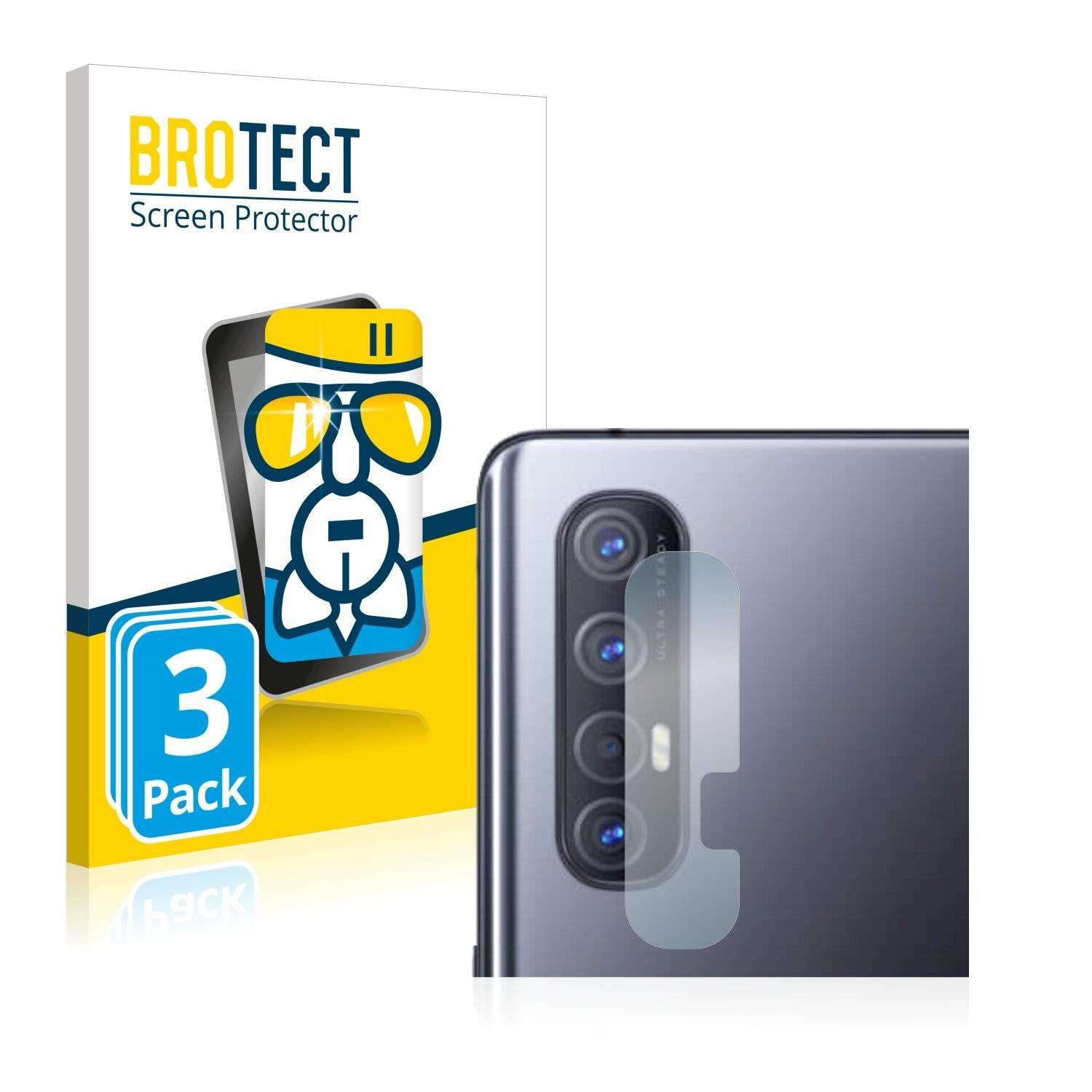3x BROTECT AirGlass Schutzglas Folie für Oppo Find X2 Neo (NUR