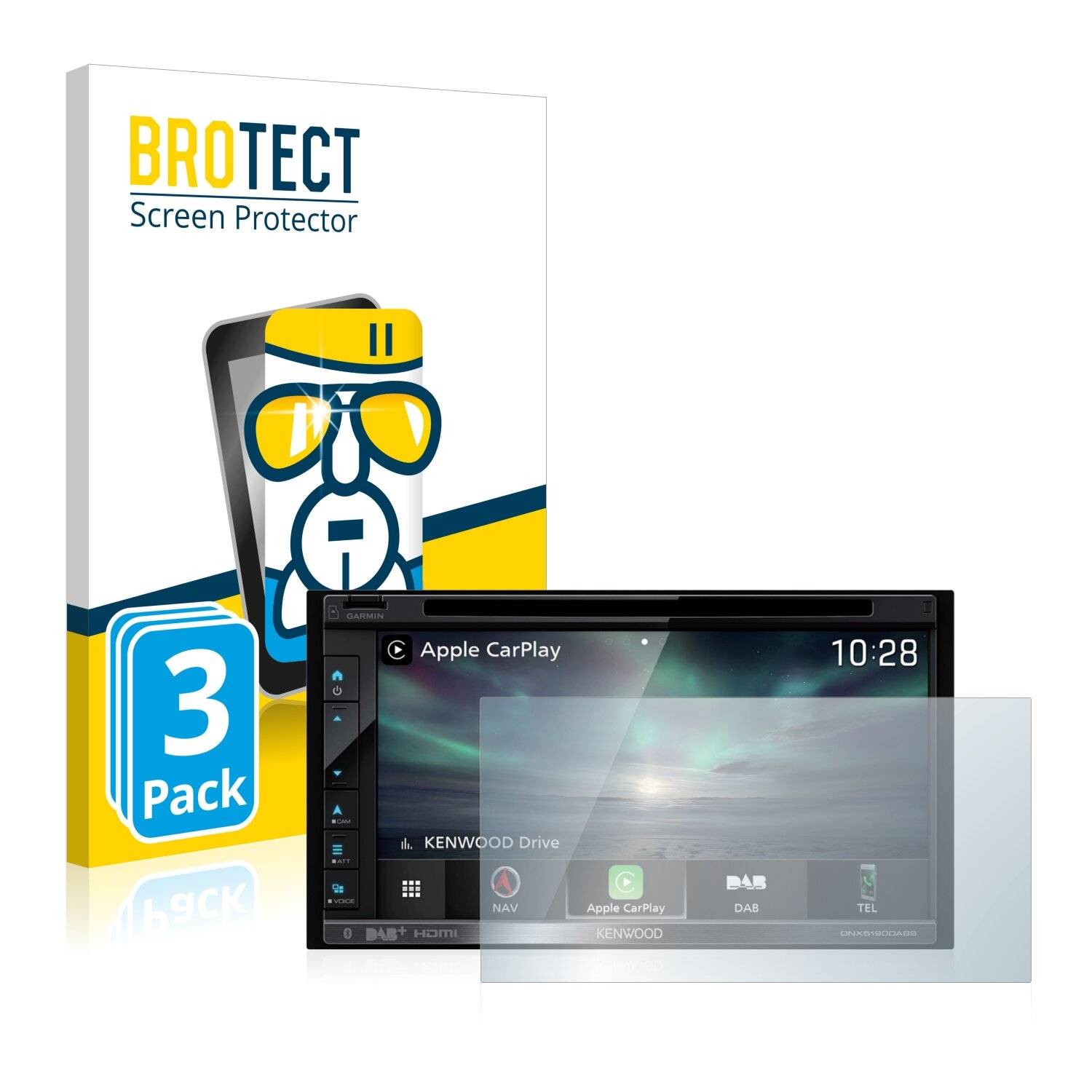 3x BROTECT AirGlass Schutzglas Folie für Kenwood