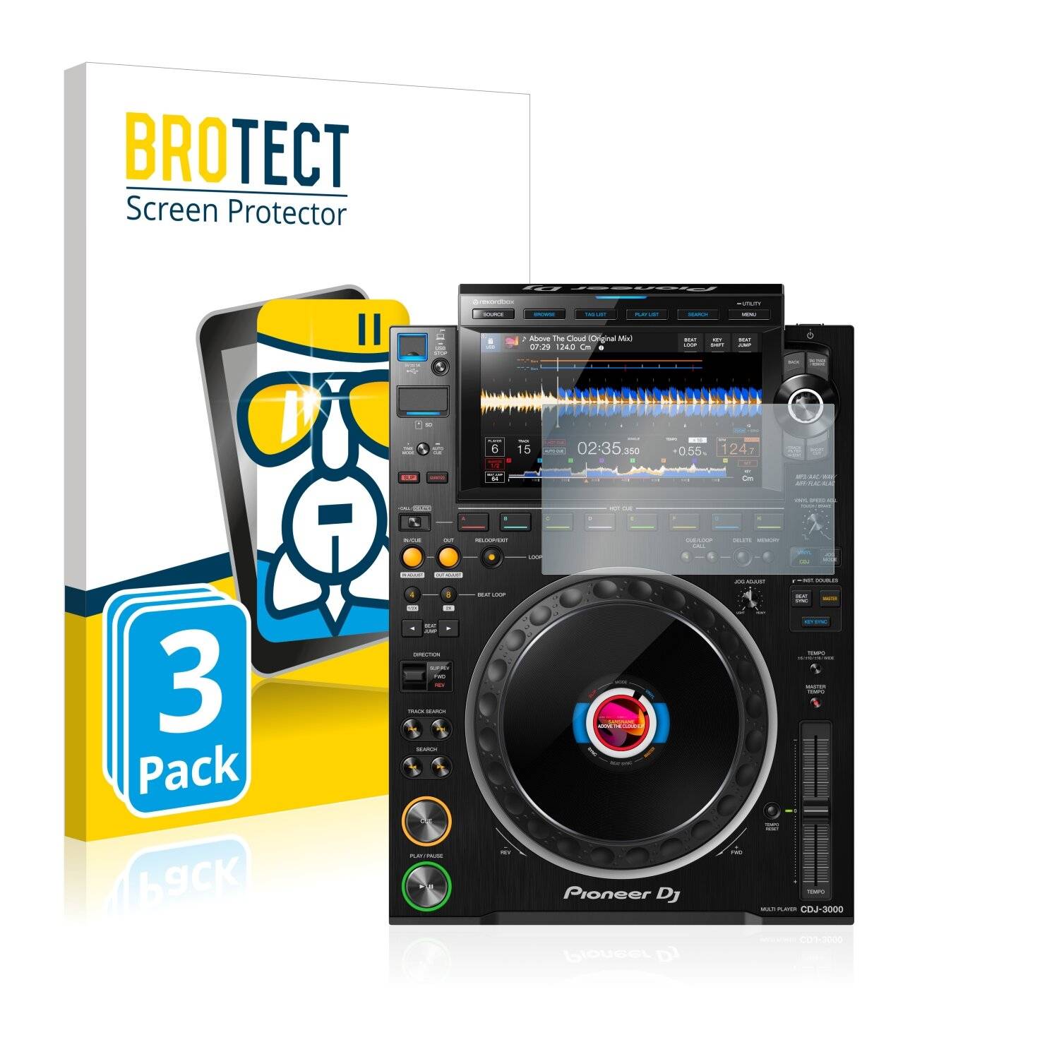 3x BROTECT AirGlass Schutzglas Folie für Pioneer CDJ