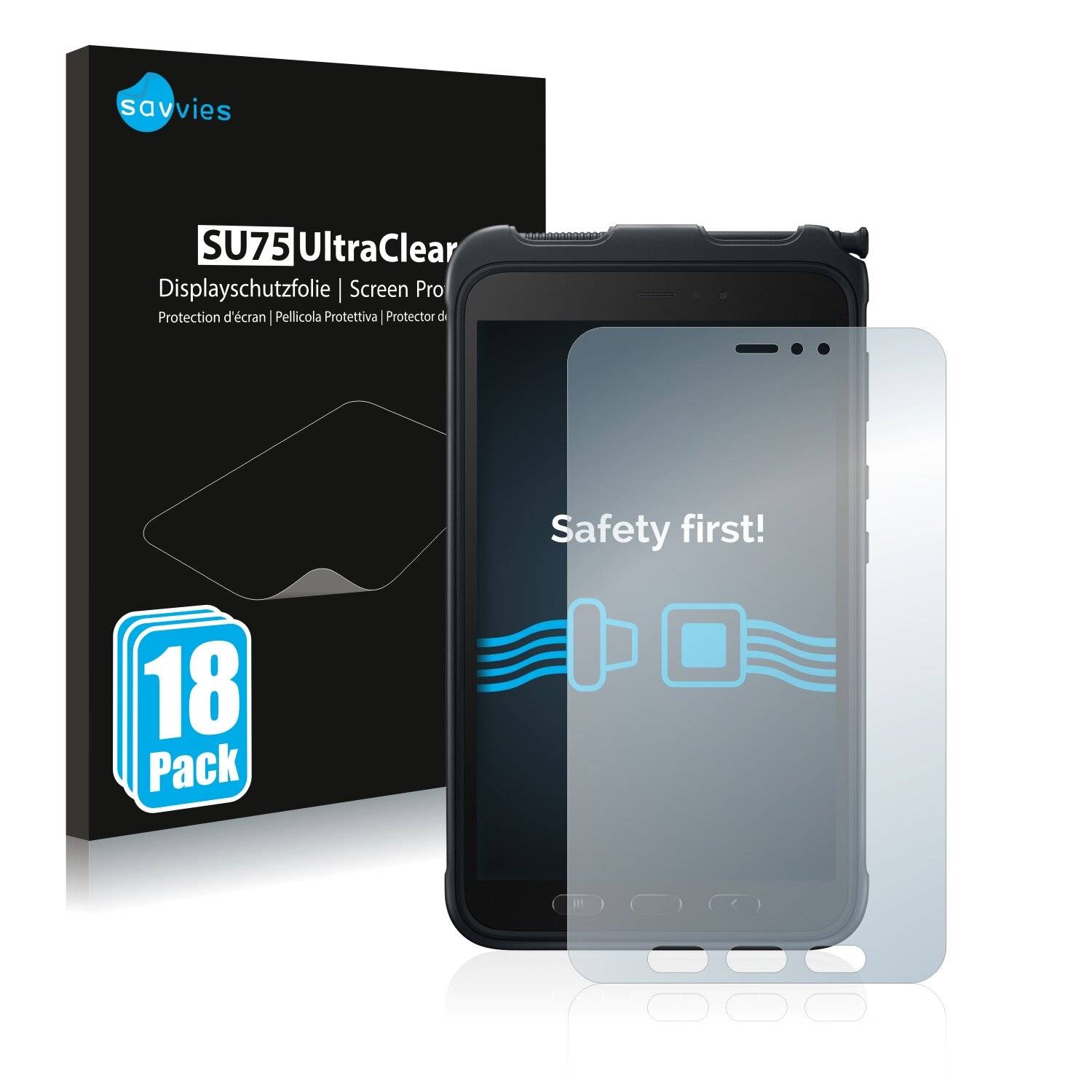 18x Savvies SU75 Displayschutzfolie für Samsung Galaxy Tab Active