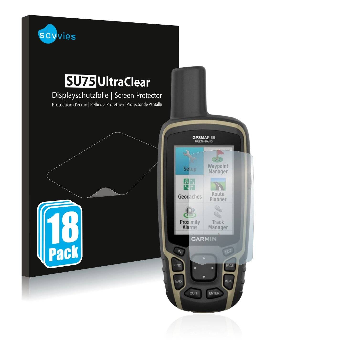 18x Savvies SU75 Displayschutzfolie für Garmin GPSMAP