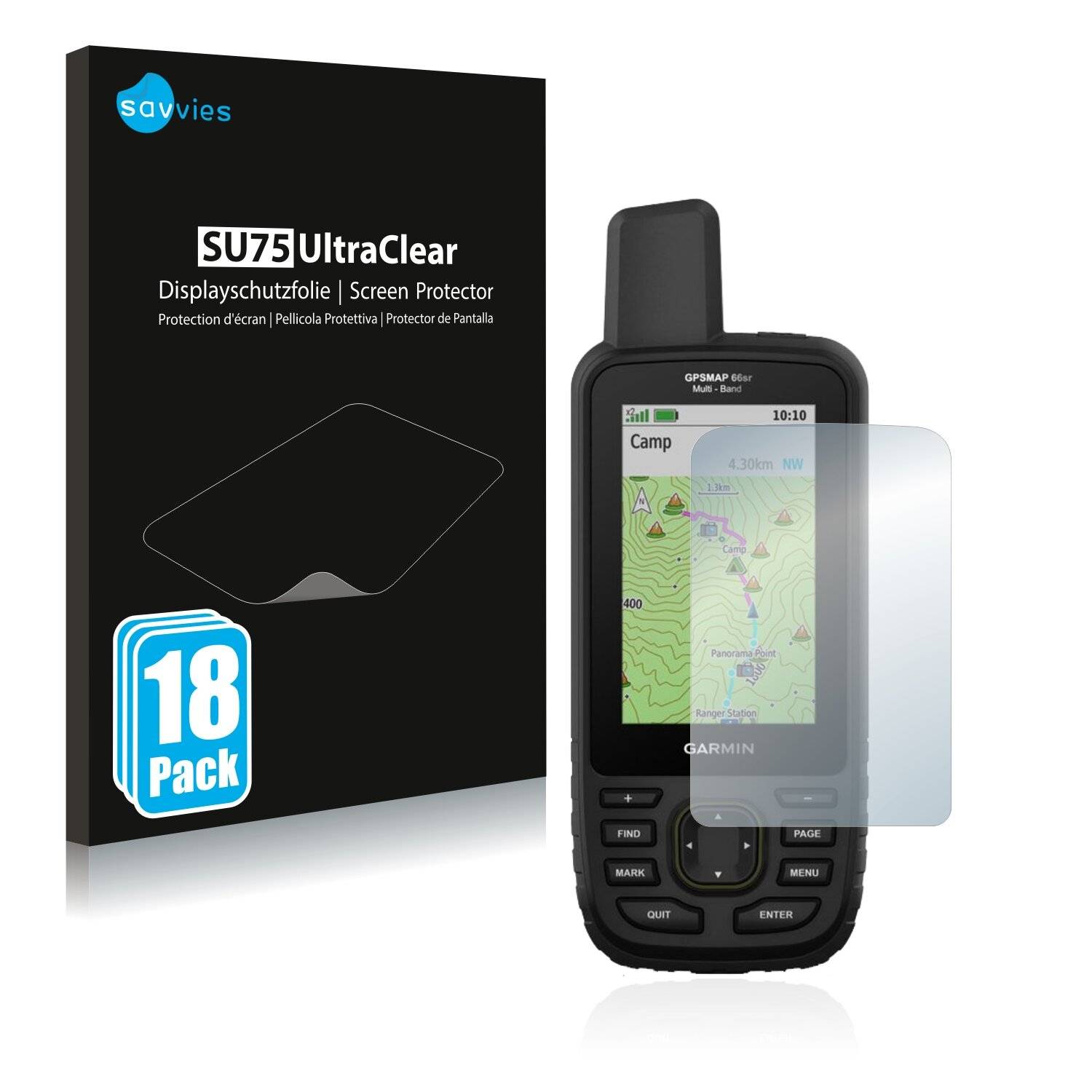 18x Savvies SU75 Displayschutzfolie für Garmin GPSMAP