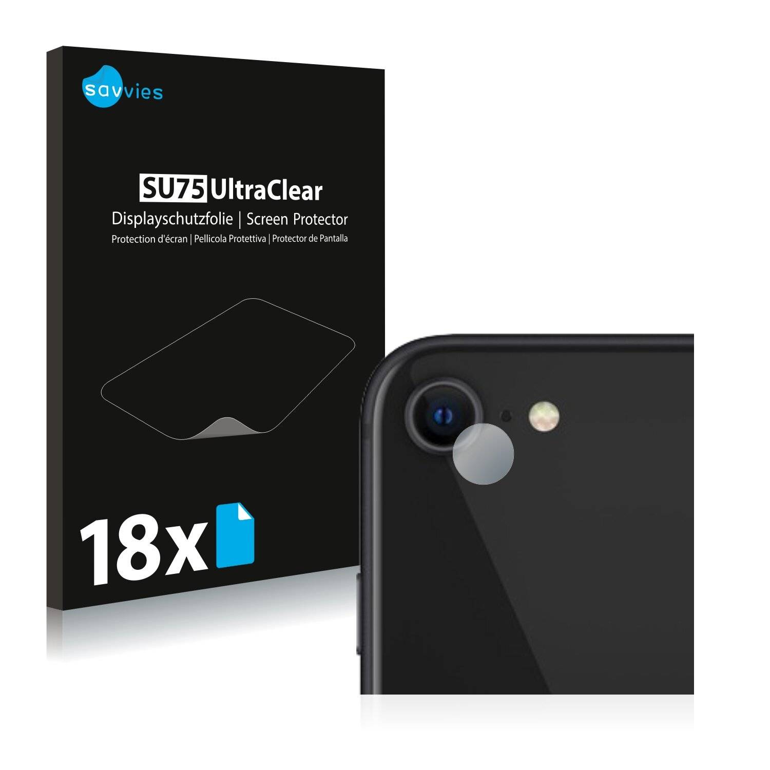 18x Savvies SU75 Displayschutzfolie für Apple iPhone SE 2 2020 (NUR
