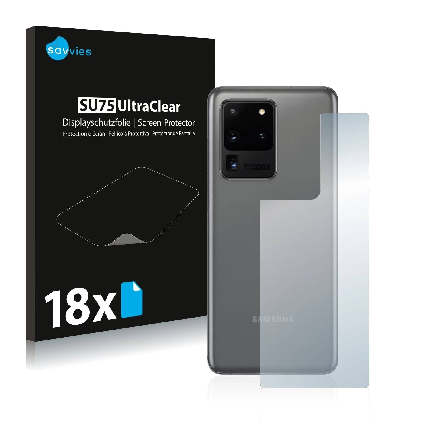 18x Savvies SU75 Displayschutzfolie für Samsung Galaxy S20 Ultra