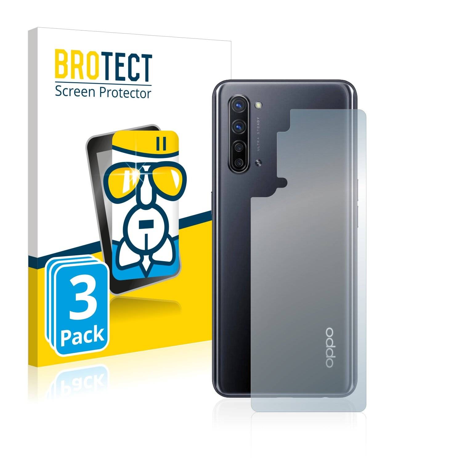 3x BROTECT AirGlass Schutzglas Folie für Oppo Find X2 Lite