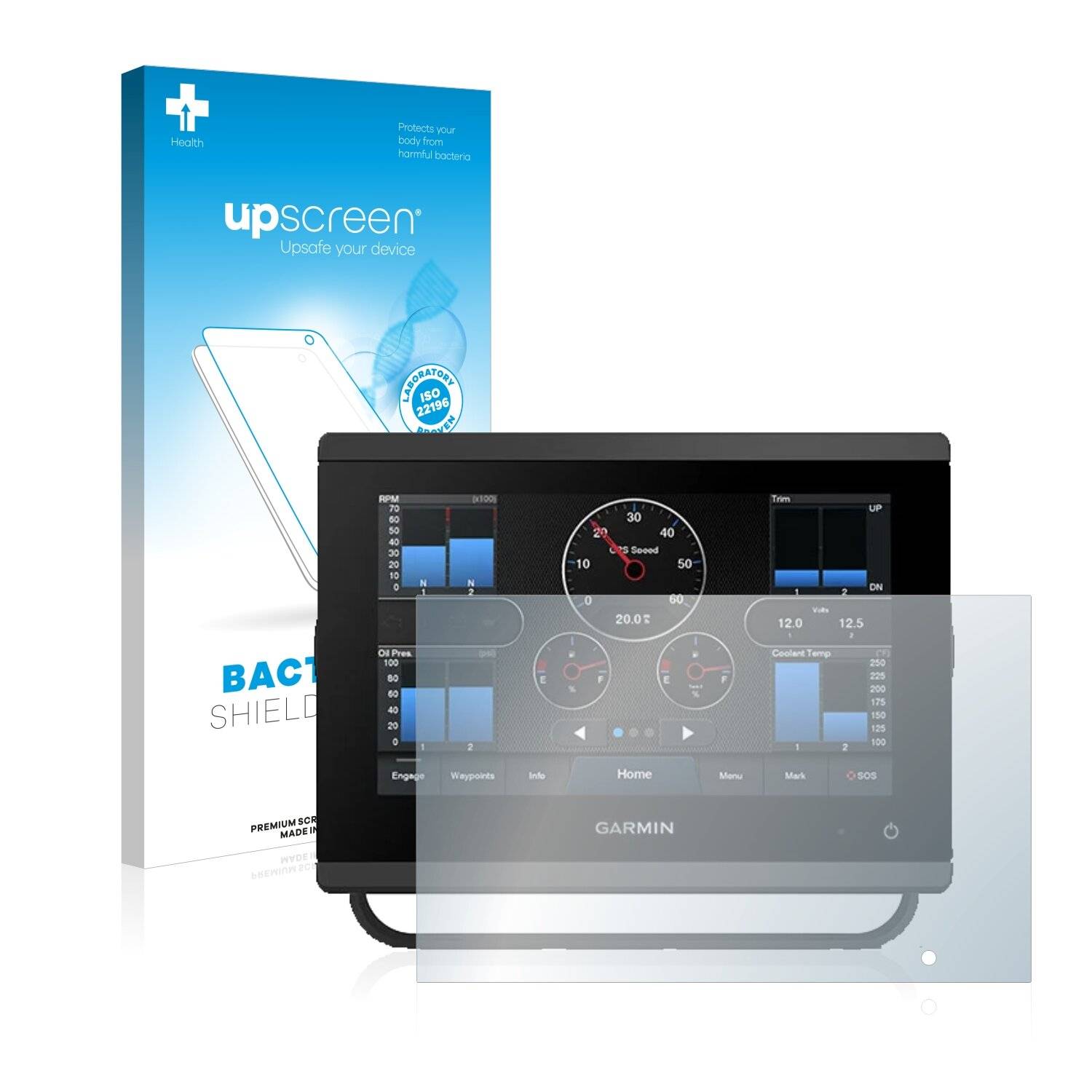 upscreen Bacteria Shield Clear Premium Antibakterielle Displayschutzfolie für Garmin GPSMAP