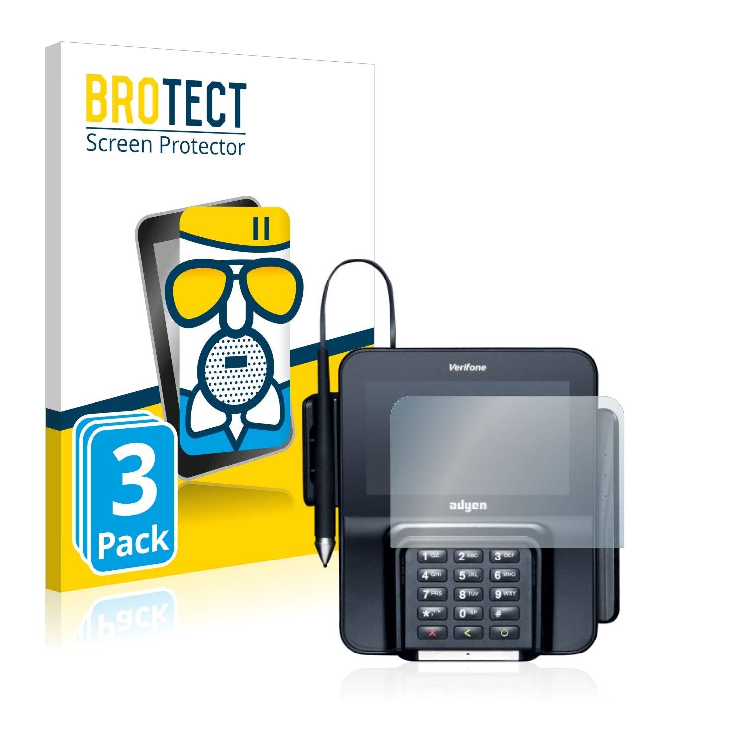3x BROTECT AirGlass Matte Schutzglas Folie für Verifone