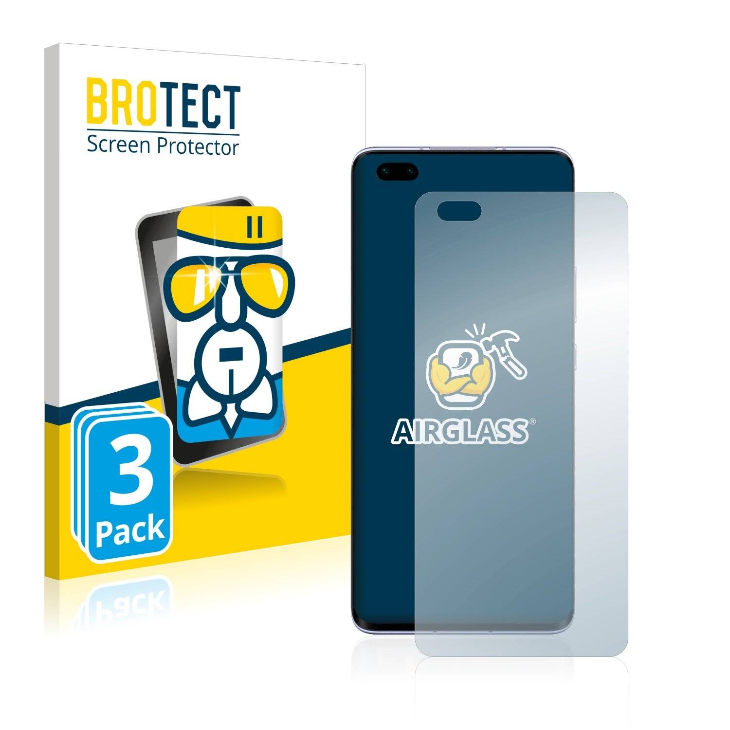 3x BROTECT AirGlass Schutzglas Folie für Honor 30