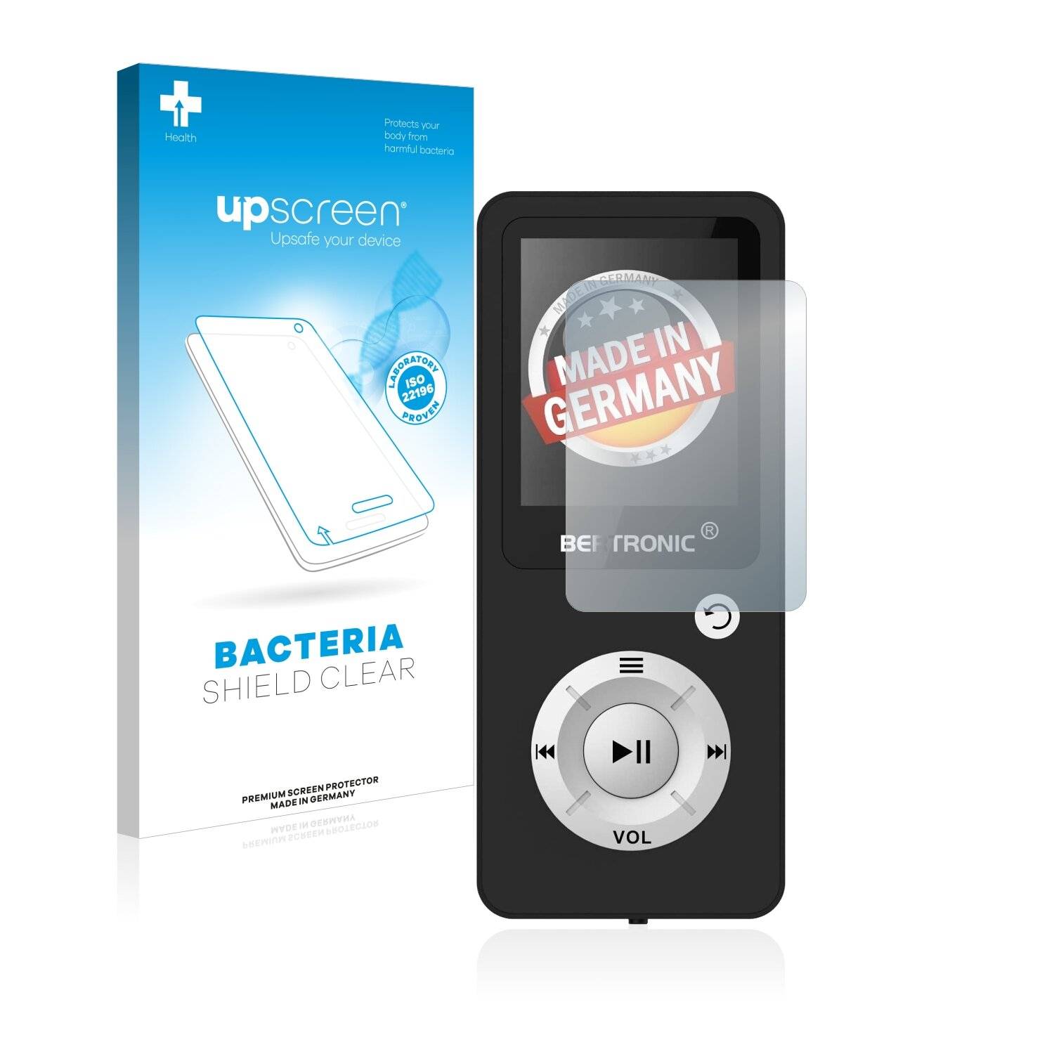 upscreen Bacteria Shield Clear Premium Antibakterielle Displayschutzfolie für Bertronic