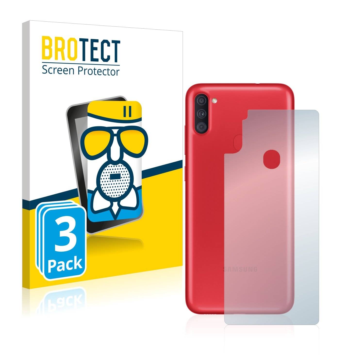 3x BROTECT AirGlass Matte Schutzglas Folie für Samsung Galaxy A11