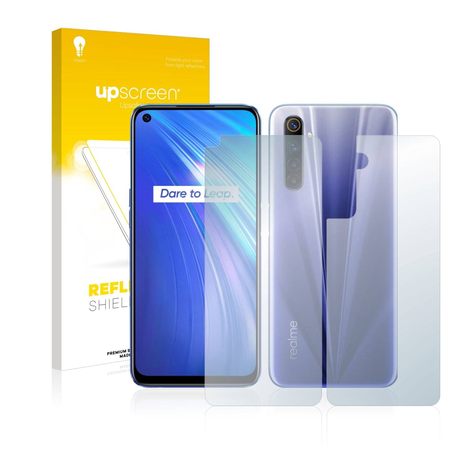 upscreen Reflection Shield Matte Premium Displayschutzfolie für Realme 6 (Vorder +