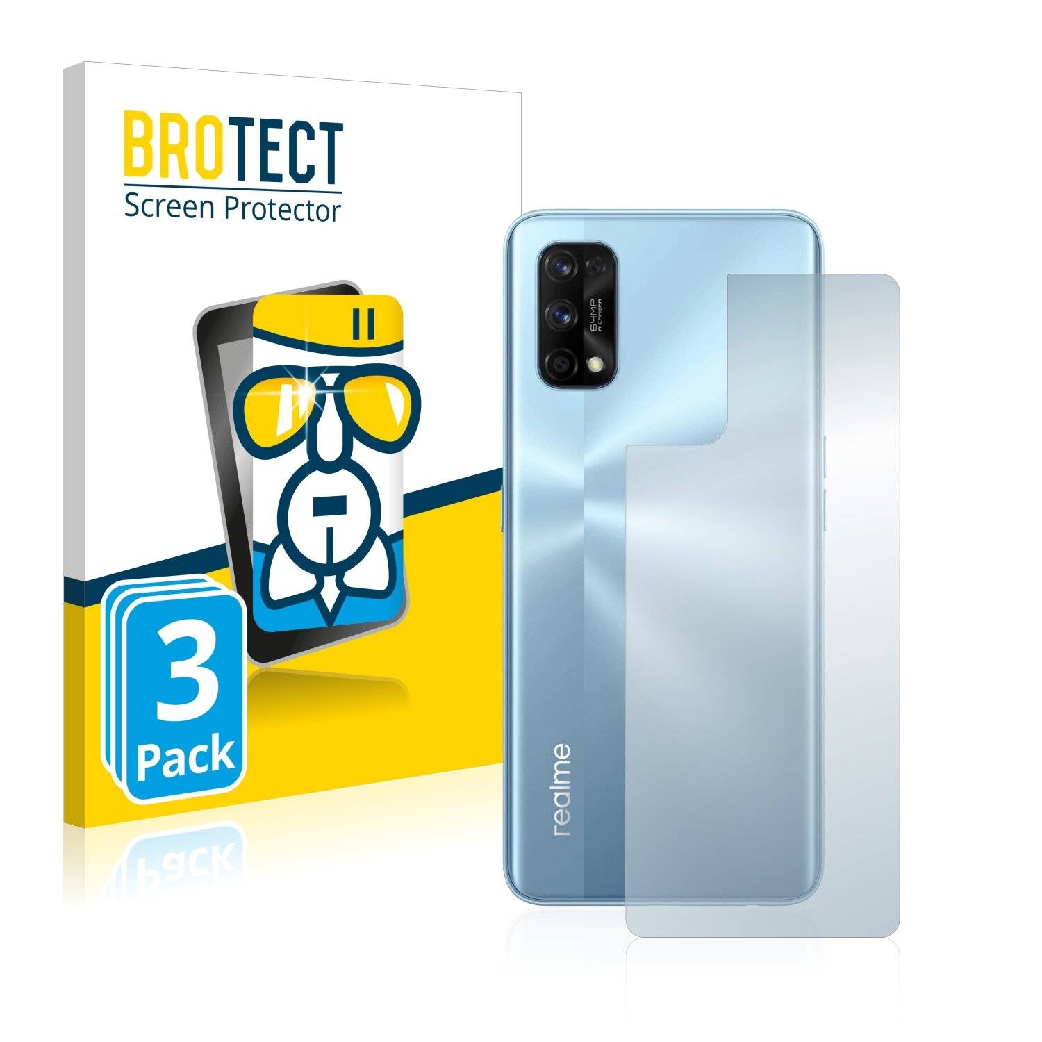 3x BROTECT AirGlass Schutzglas Folie für Realme 7 Pro
