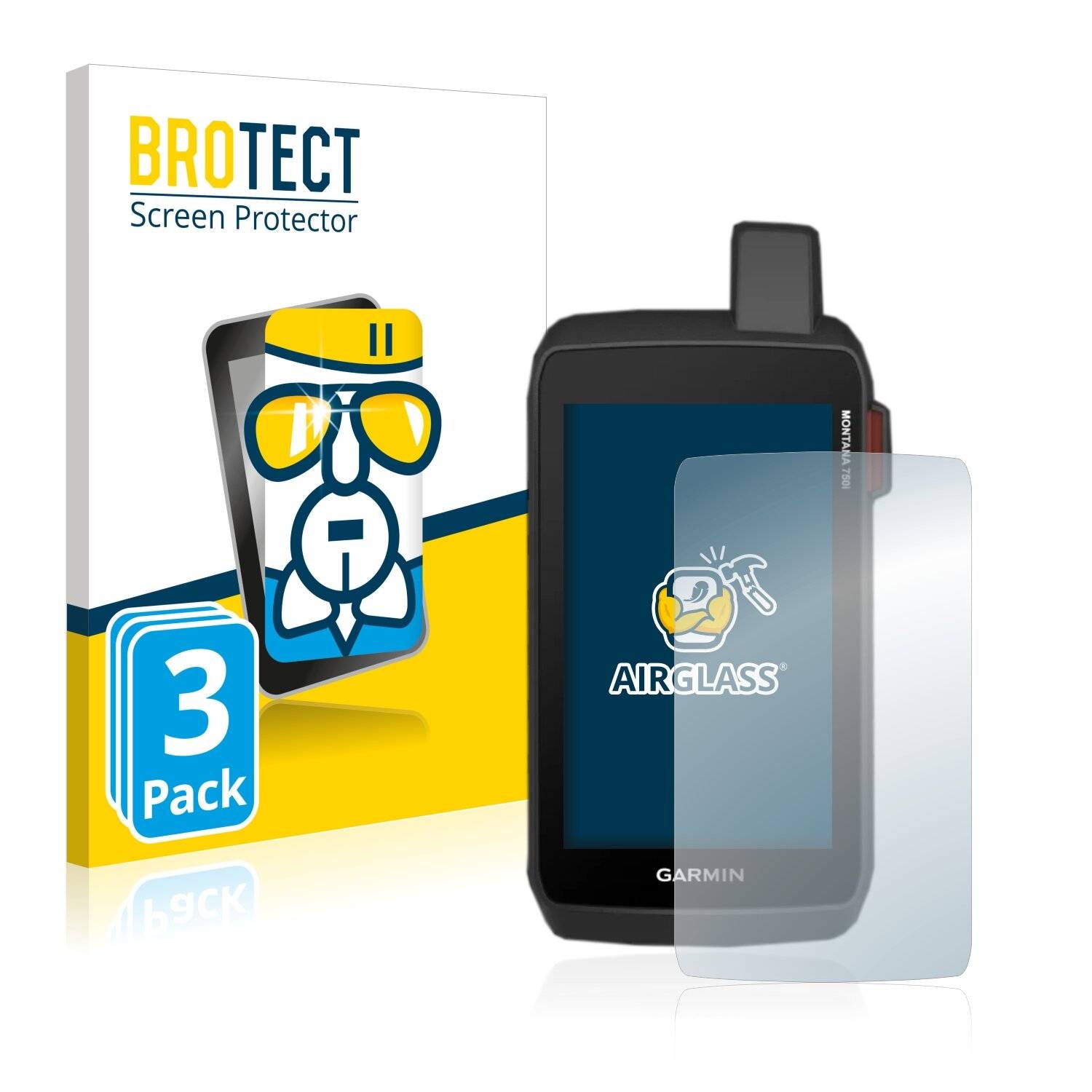 3x BROTECT AirGlass Schutzglas Folie für Garmin Montana