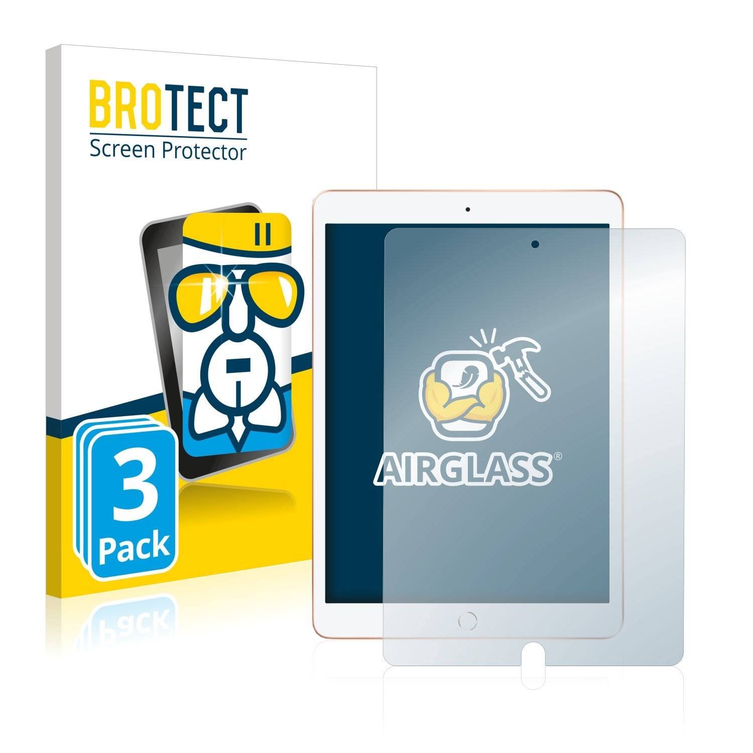 3x BROTECT AirGlass Schutzglas Folie für Apple iPad 10.2 WiFi 2020 (8.