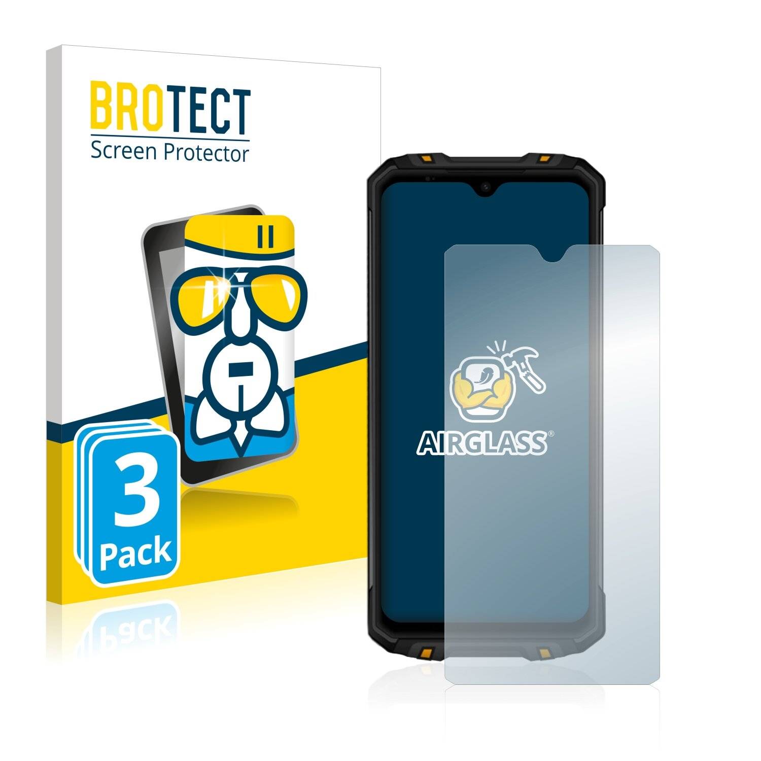 3x BROTECT AirGlass Schutzglas Folie für Oukitel WP8